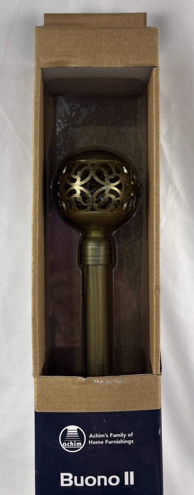 Achim Buono II Decorative Rod & Finial Set 28″-48,” 3/4″ Rod. New