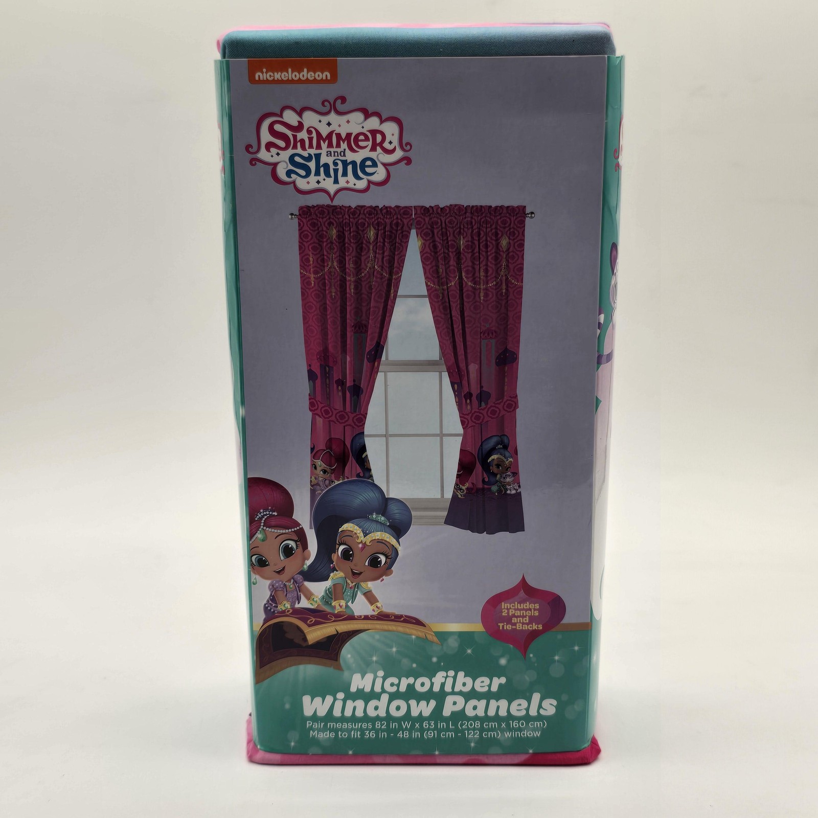 Nickelodeon Shimmer And Shine Microfiber Window Panels Pair 82×63 Pink Kids Room