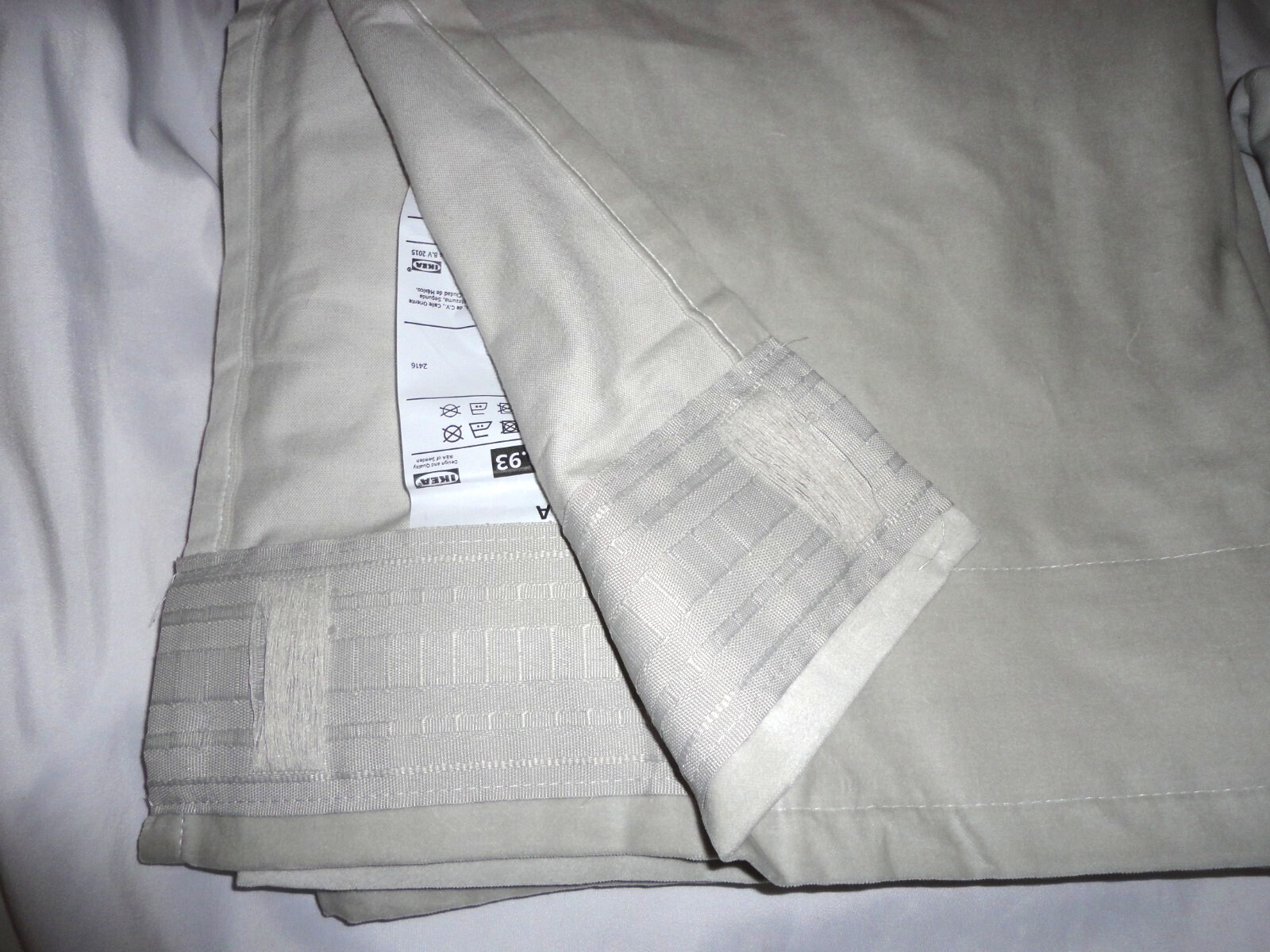 IKEA SANELA LIGHT GRAY MODERN VELVET (2) CURTAINS DRAPERY PANELS 55X98