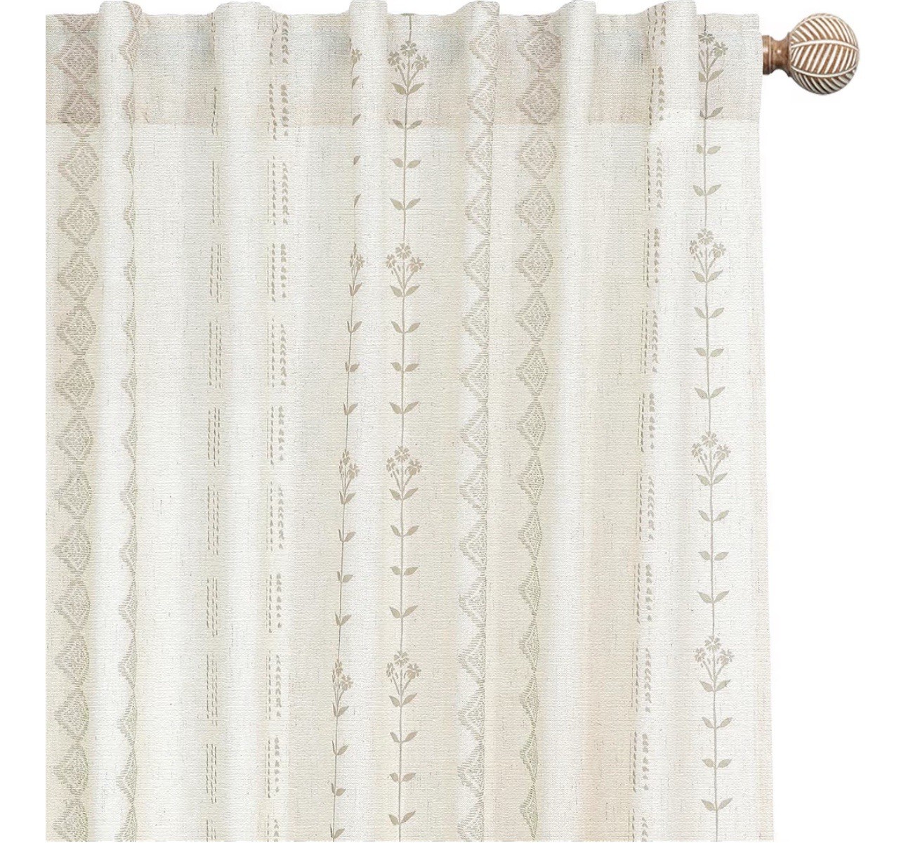 Khaki/Beige bohemian Linen curtains 50X84”