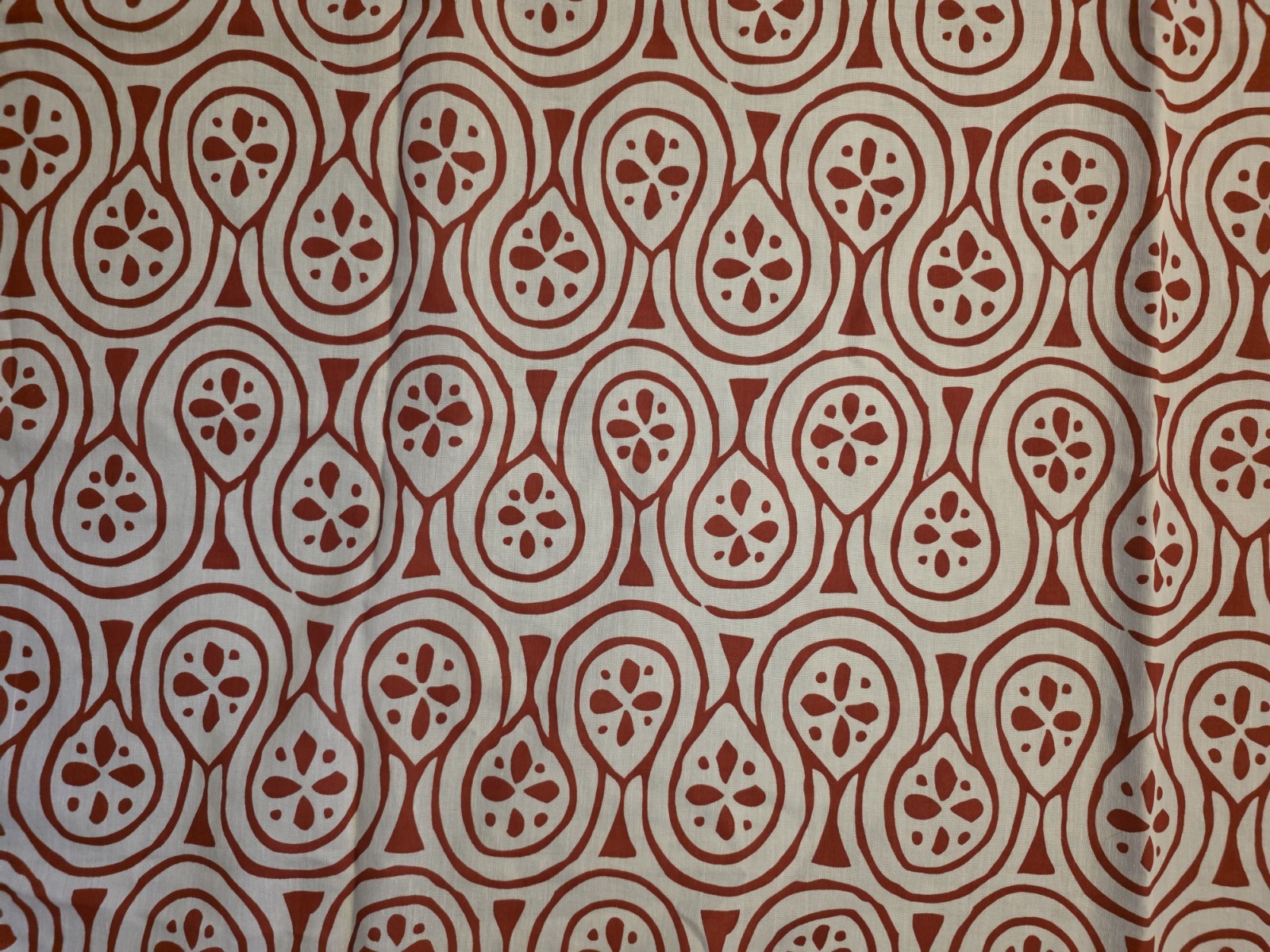 Ikea LAPPLJUNG Curtain Panels Set of 2 Red Pattern on White Poly Cotton 57×98