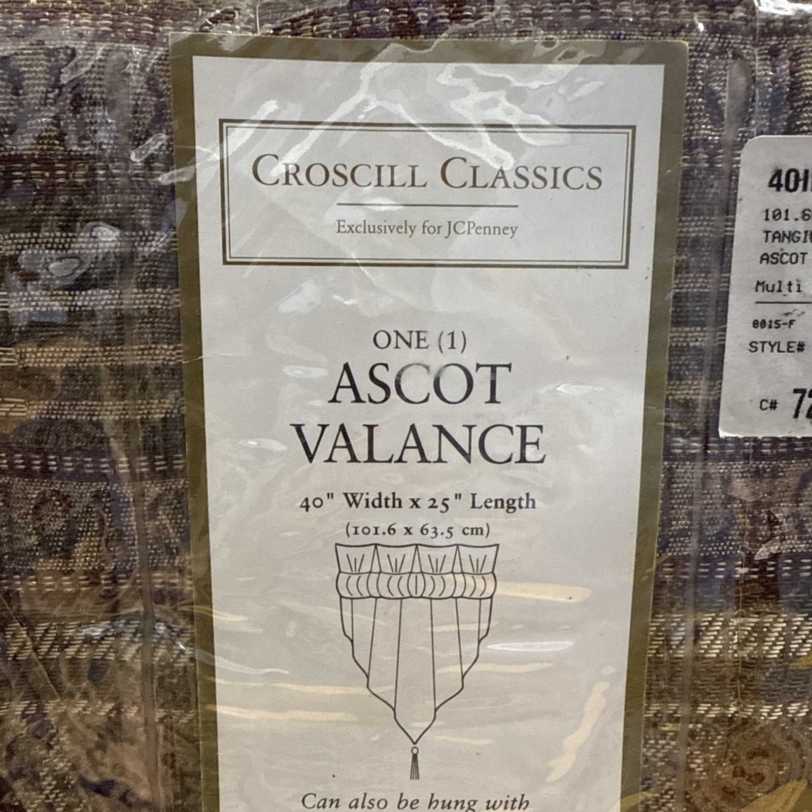 CROSCILL Ascot Valance Brown Gold Paisley TANGIER 40″x25″ NEW