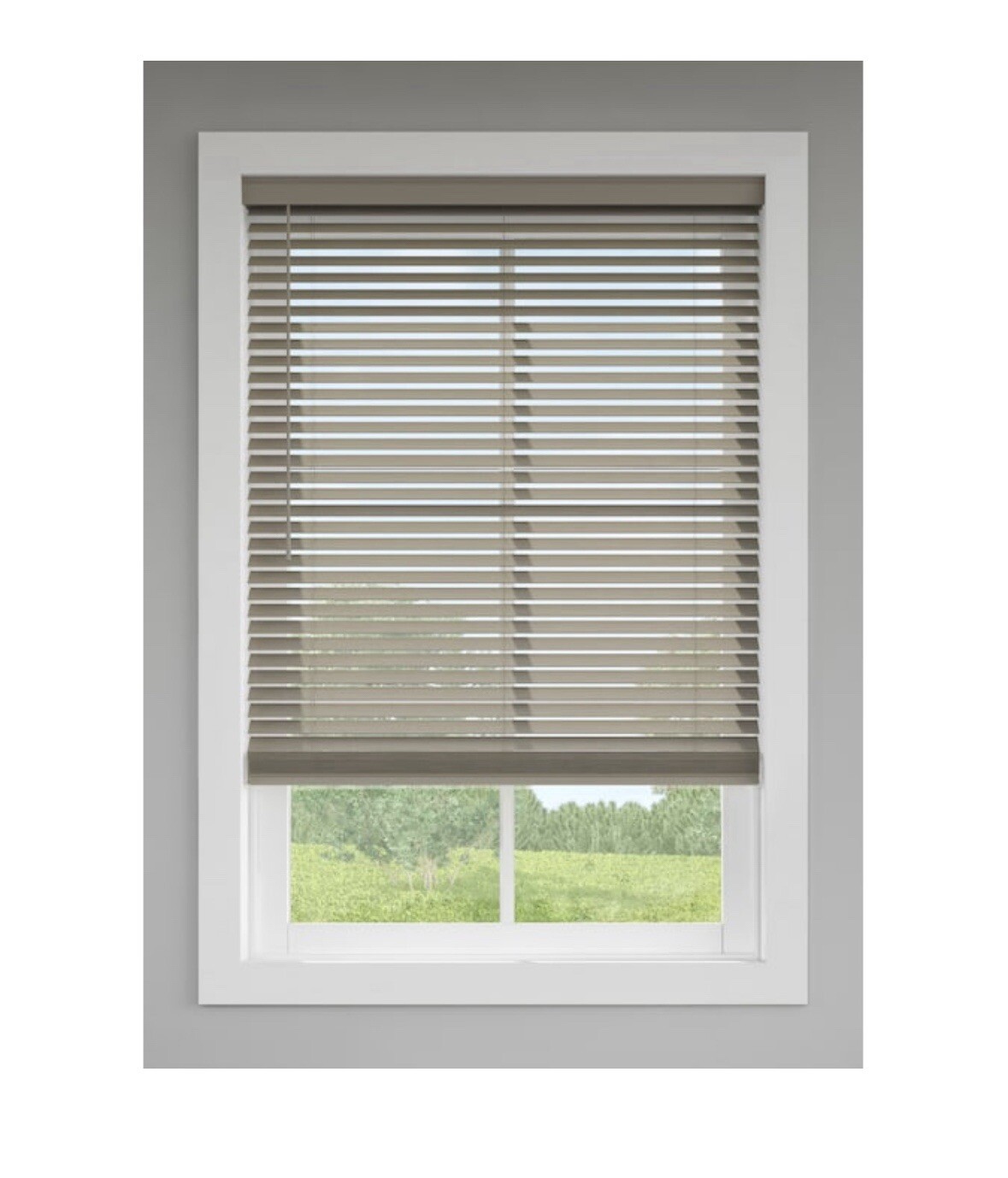 LEVOLOR Trim+Go 2-in Slat Width 35in x 64in Cordless Greige Faux Wood Darkening