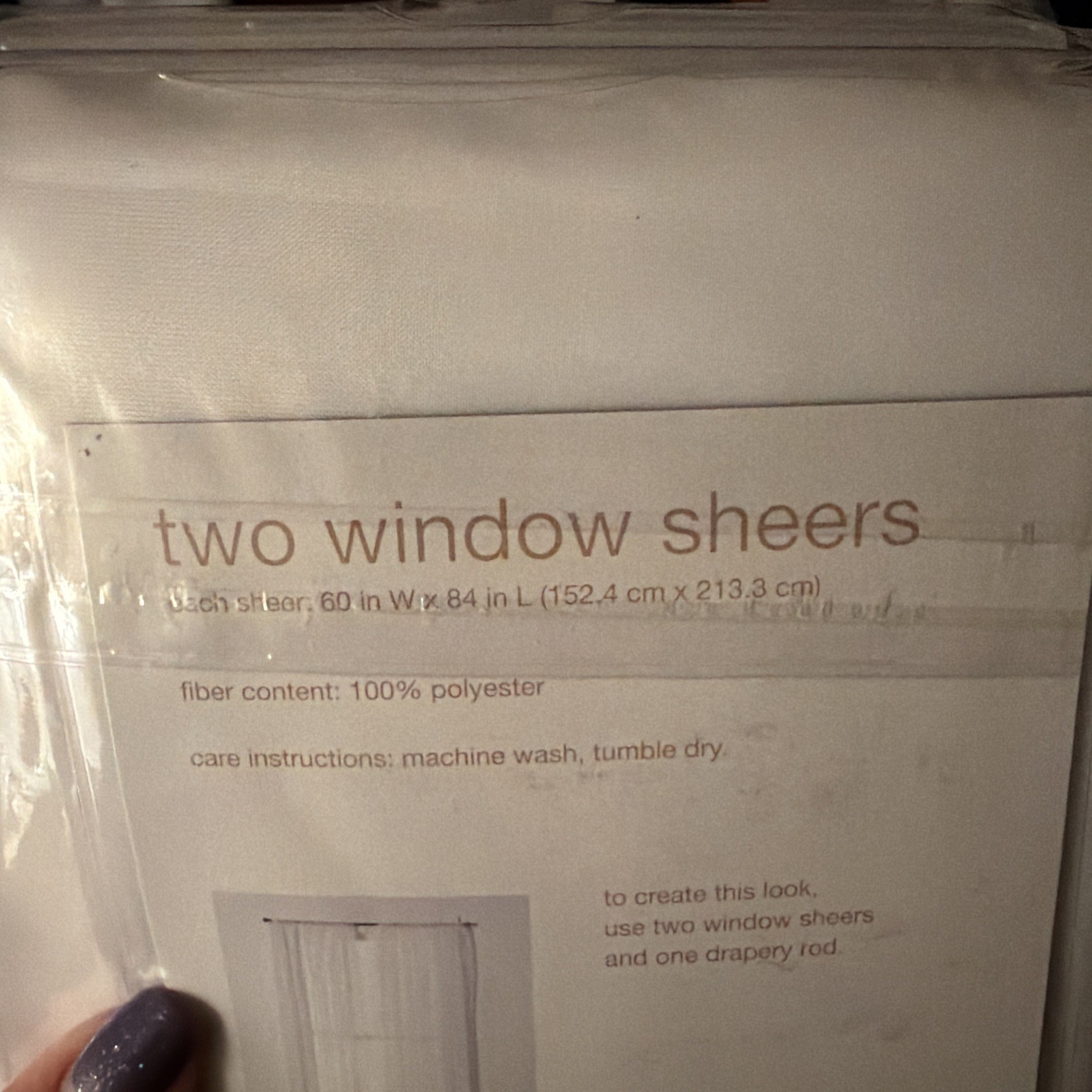 Room Essentials 2 Window White Sheers 60″ Wide x 84” Long