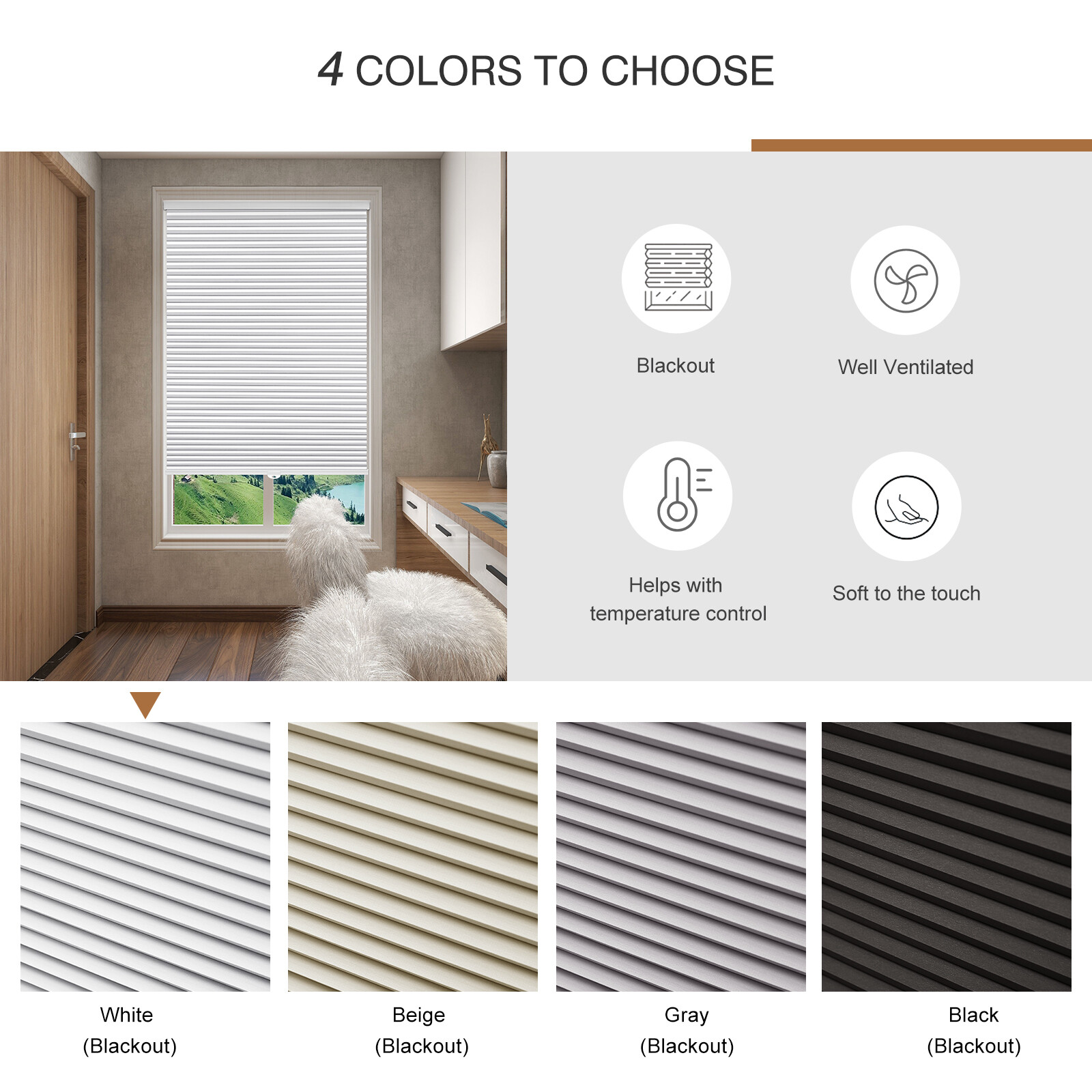 Changshade CUSTOM CUT Cordless Home Decorators Blackout Cordless Cellular Shade