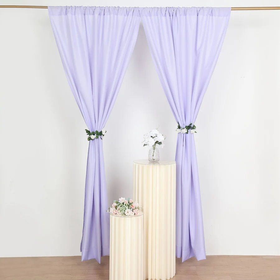 LAVENDER 2 Drapery Panels 8 ft Polyester Backdrop CURTAINS Rod Pockets Party
