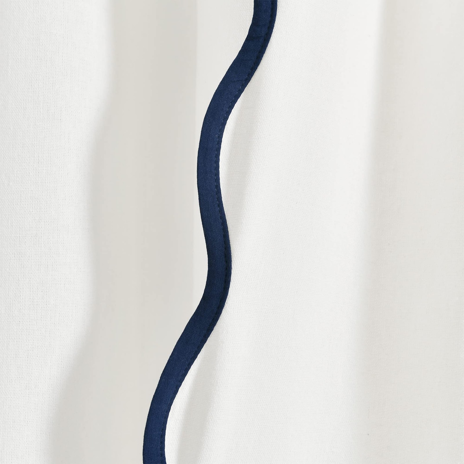 Coastal Chic Scallop Edge Window Curtain Panel Pair 52 W X 84 L Navy W