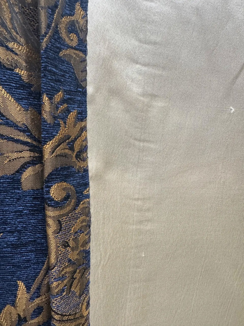 Chenille Drapery Panel – Blue- Rayon/Polyester- 60″ Inches W x 96″ H-J2