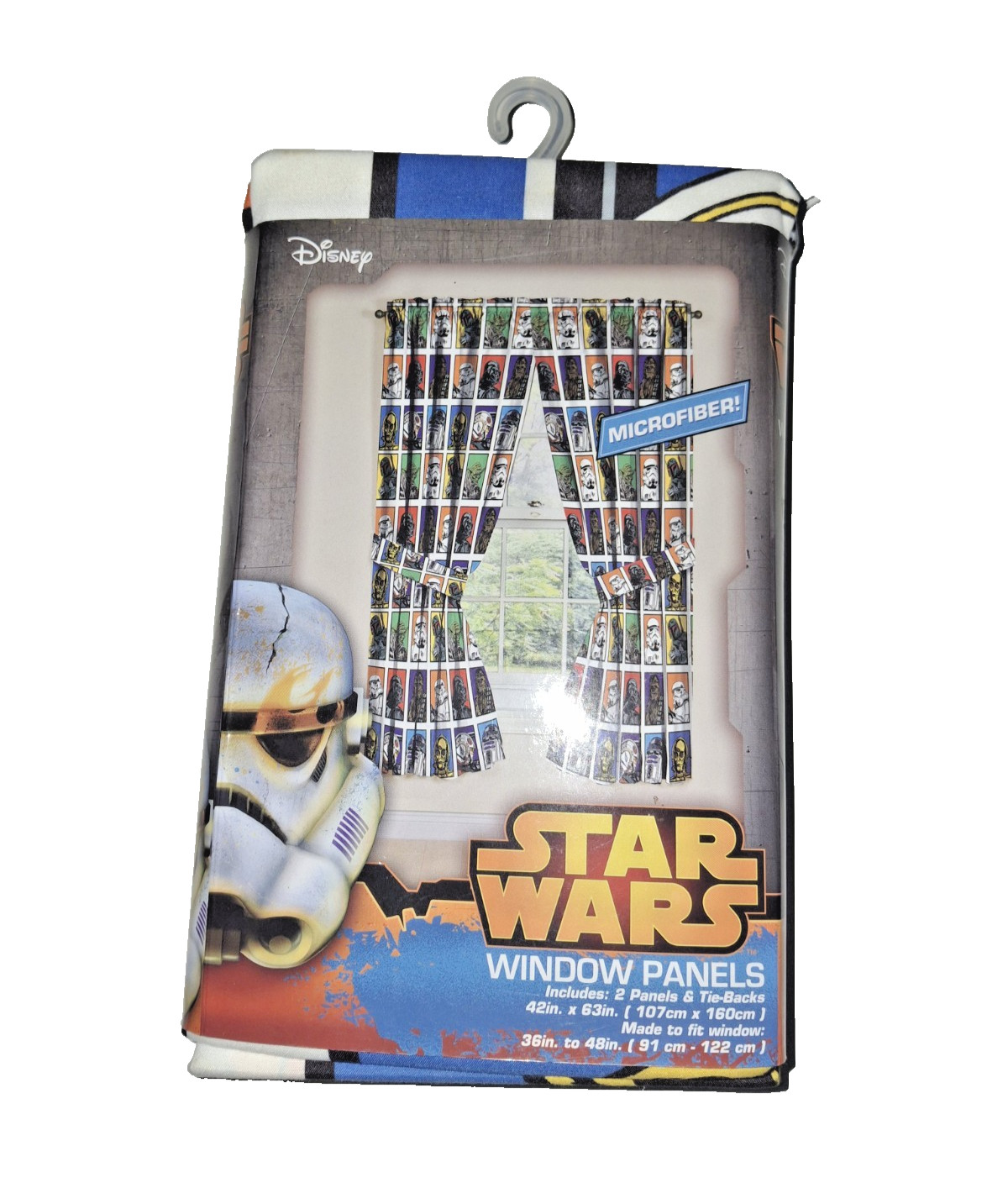 Star Wars Microfiber Window Curtain 42×63 Set w/ Tie-Backs new 💥SEND OF