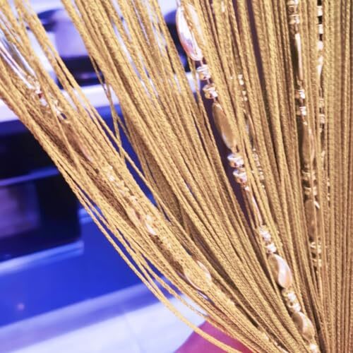 100cmX200cm Decorative Door String Curtain Beads Wall Panel Fringe Window Gold