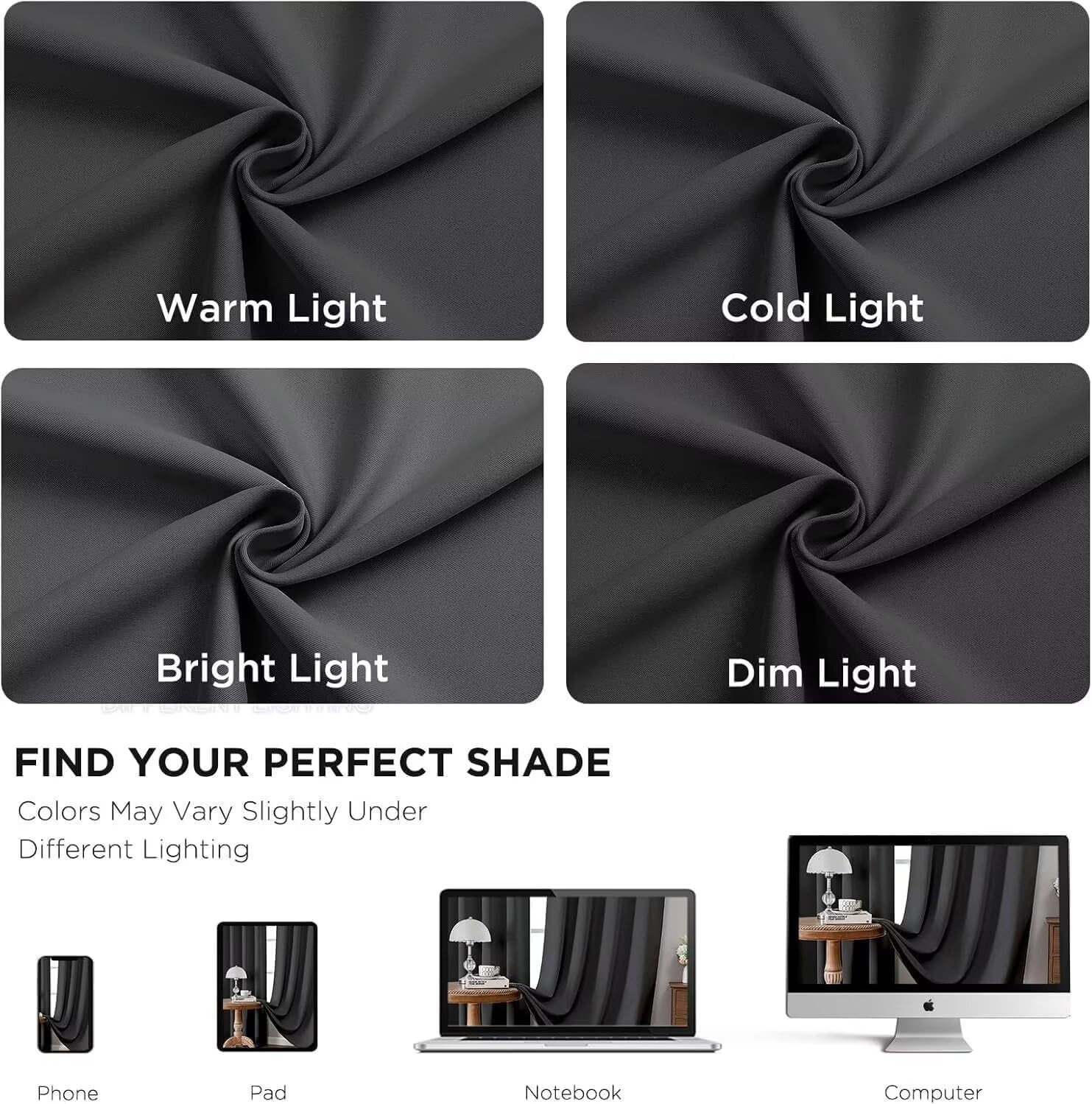 Joydeco Blackout Curtains 72 Inch Length 2 Panels Set, Thermal Insulated Long