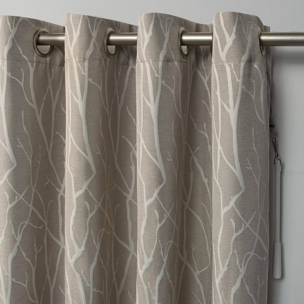 Forest Hill Patio Natural Nature Woven Room Darkening Grommet Top Curtain, 108 I