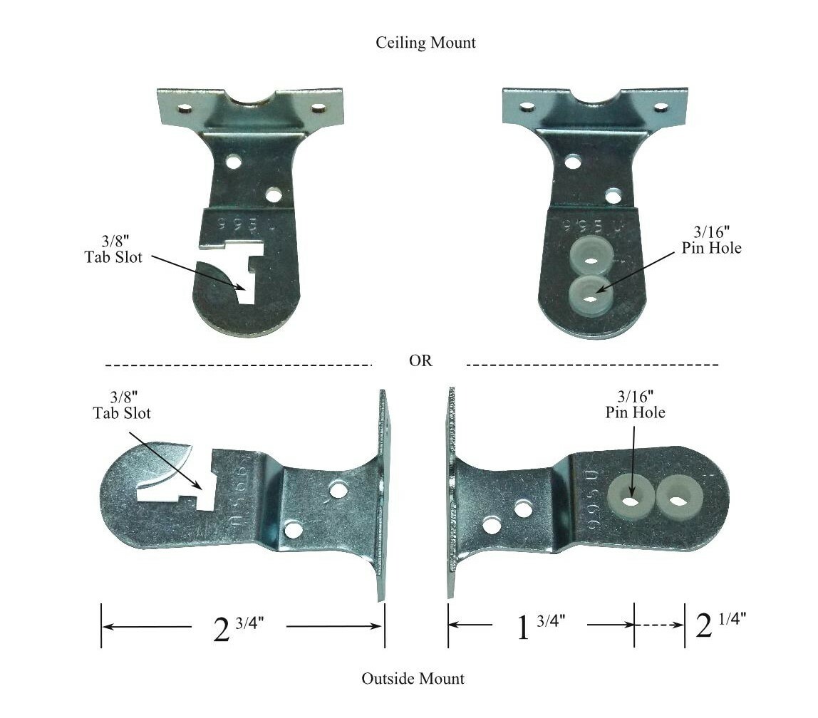 UNIVERSAL BRACKETS with NYLON BUSHING for Roller Shades with a METAL Roller 1-Pr