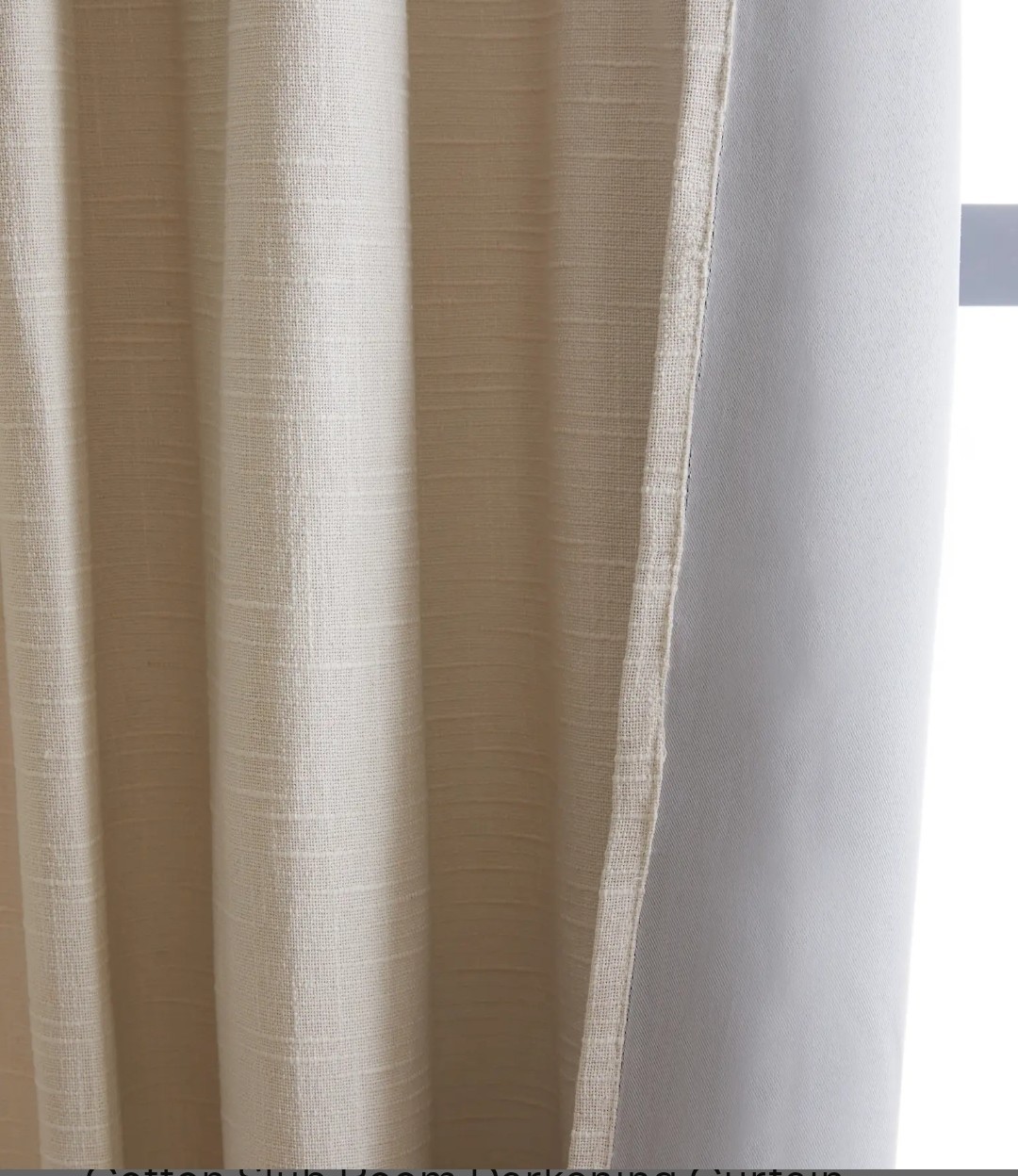 NWOT Quince Cotton Slub 48” X 84” Room Darkening Curtains Set 2 Natural Sand