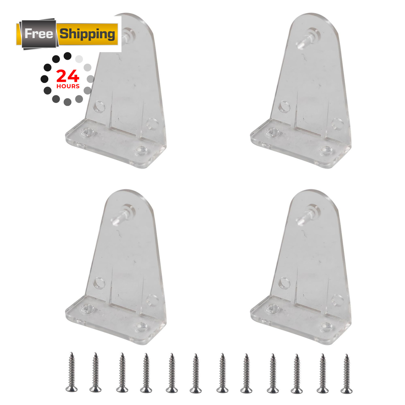 PDETVEO 4Pcs Hold Down Bracket for 2″ Blinds, Clear Plastic 4pcs, Transparent