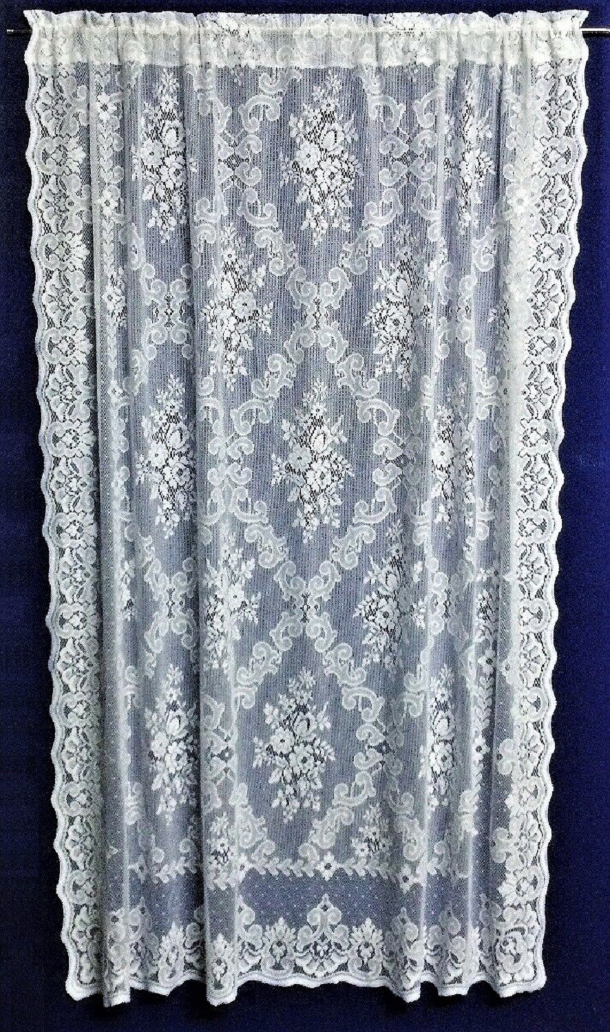 Juliet White Cotton Blend Lace Window Panel 62″ x 84″ Livingroom Bedroom