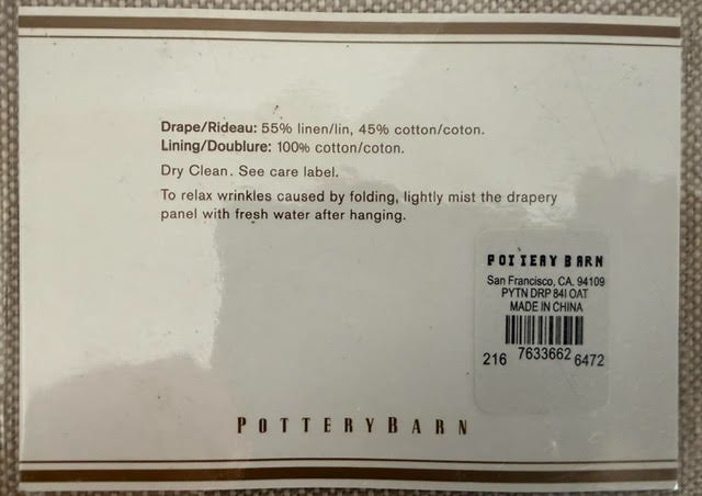 (2) NEW Pottery Barn Peyton Drape Rideau 50 x8 4 Pole Top, Linen/Cotton-841 OAT
