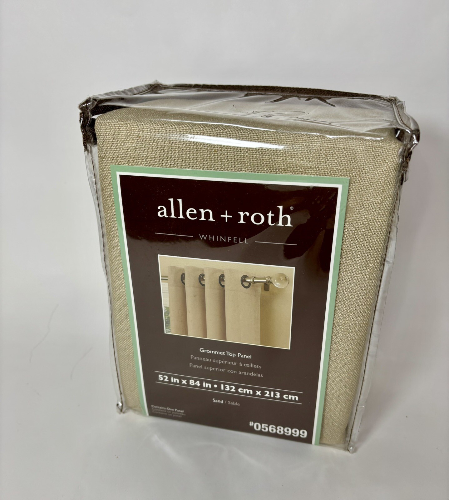 Allen & Roth WHINFELL Sand Tan Grommet Top 52 x 84 Poly/Cotton 0568999 One Panel