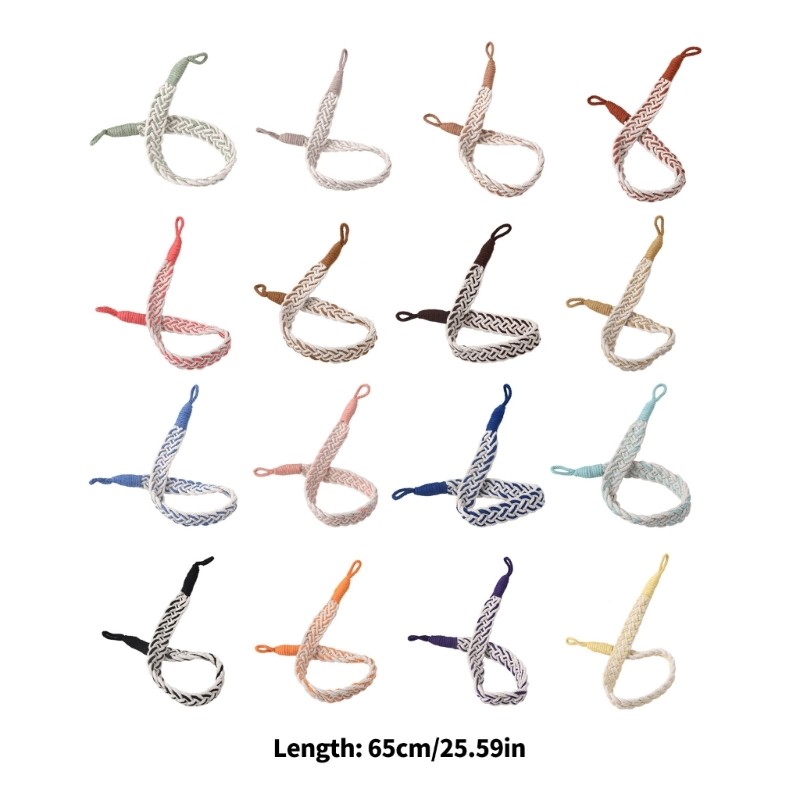 2 Pack Woven Window Curtain Tie Multipurpose Fabric Organizers for Home Decors