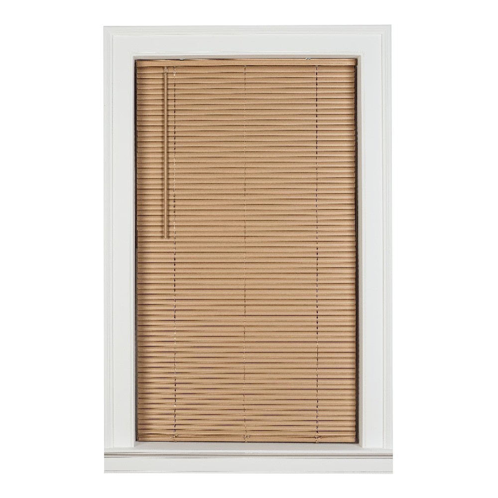 Cordless Vinyl Room Darkening Mini Blinds for Window 30 Inch Wide by 64 Inch