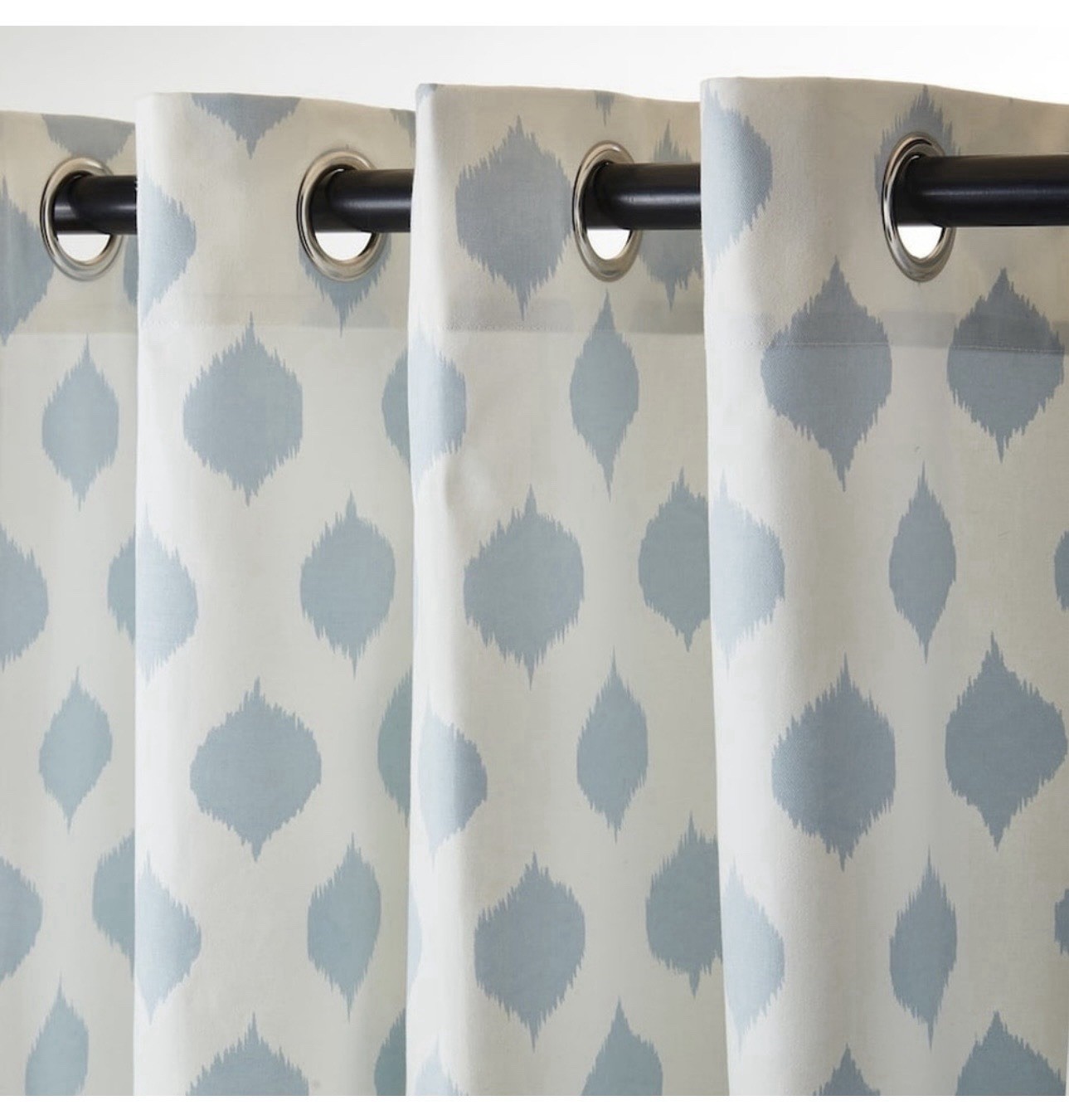 IKEA ANTENNMAL Light Filtering Blue/White Grommet Curtain 145x250cm 6 panels