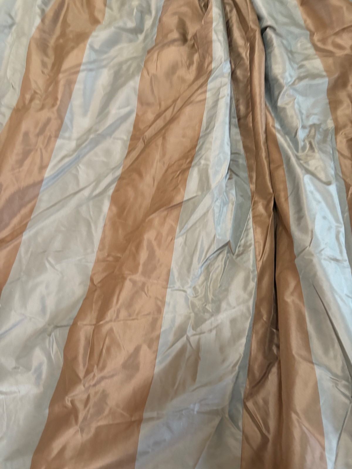 RESTORATION HARDWARE 1 Inverted Pleated Sage & Mocha Wide Stripe Drape 84” NWOB