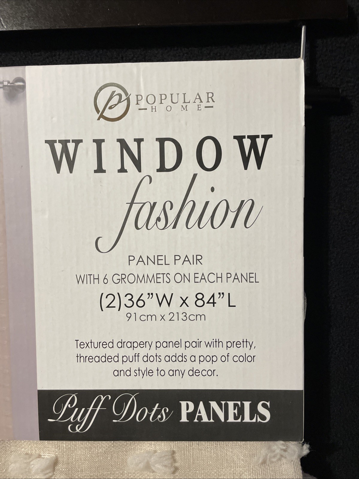 New Popular Home Window Fashion “Puff Dots” drapery panel pair Six Grommets