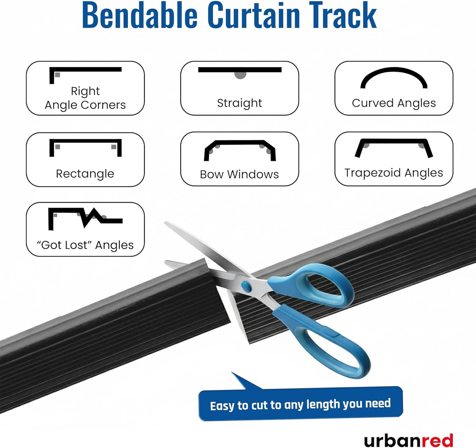 Flexible Ceiling Curtain Track System 16.4FT 5M Curved Mount for Room Divider