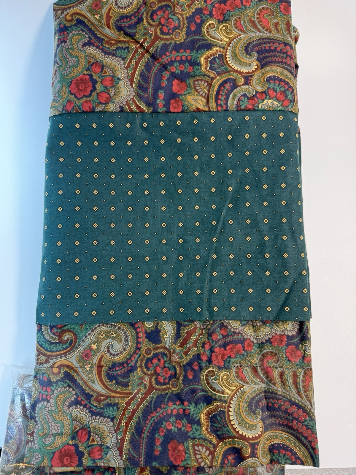 JC Penney Blouson Window Valance Set Of 2 Floral Paisley Derby 90×19 Vintage New