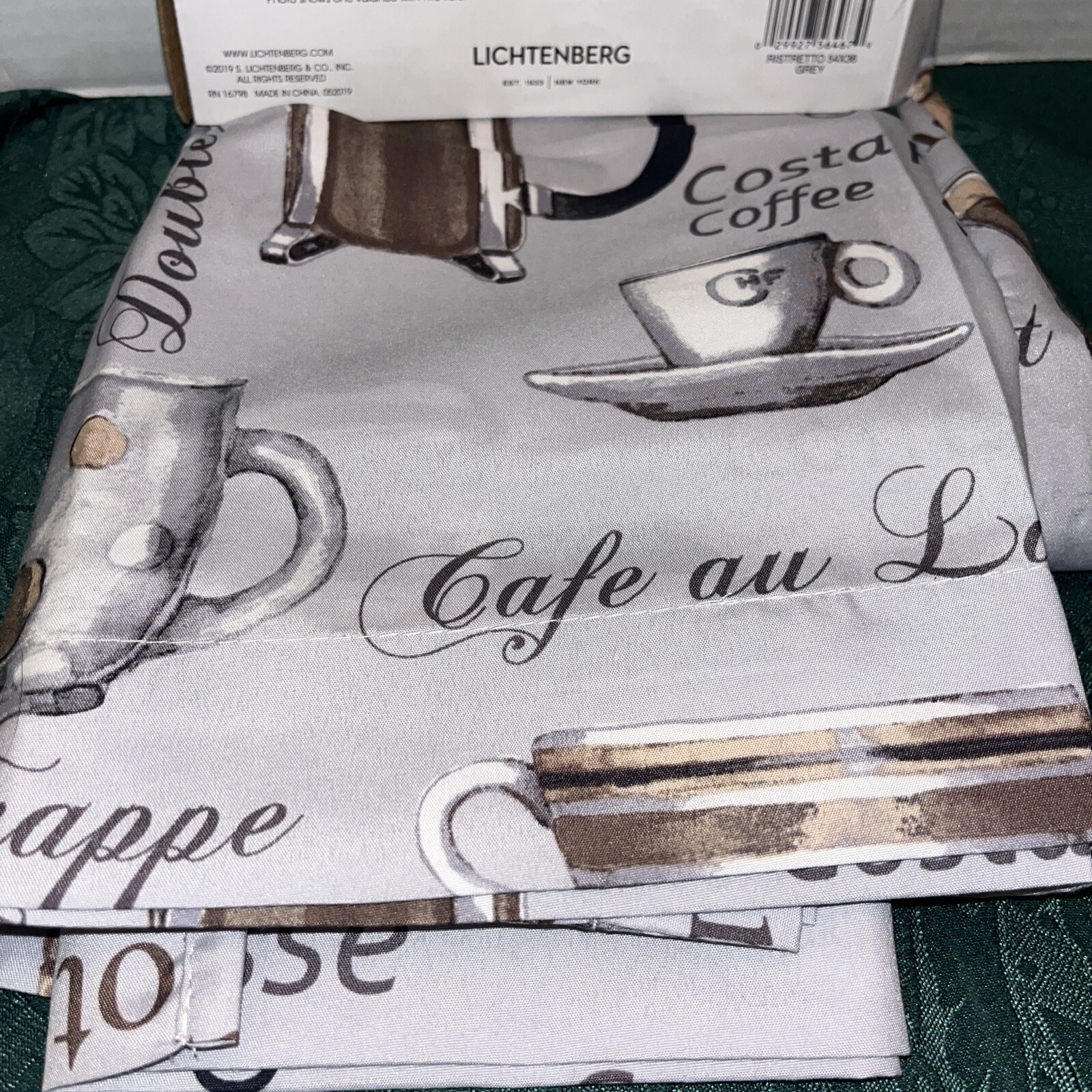 NEW LICHTENBERG RISTRETTO COFFEE ESPRESSO KITCHEN 3 PIECE TIER SET & VALANCE SET