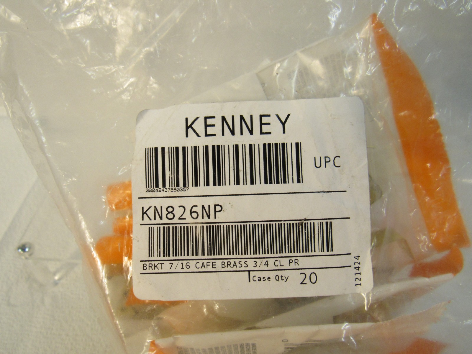 Pack of 20 Kenney Brass 7/16 In. Cafe Rod Bracket Kenney KN826NP 20 packs of 2
