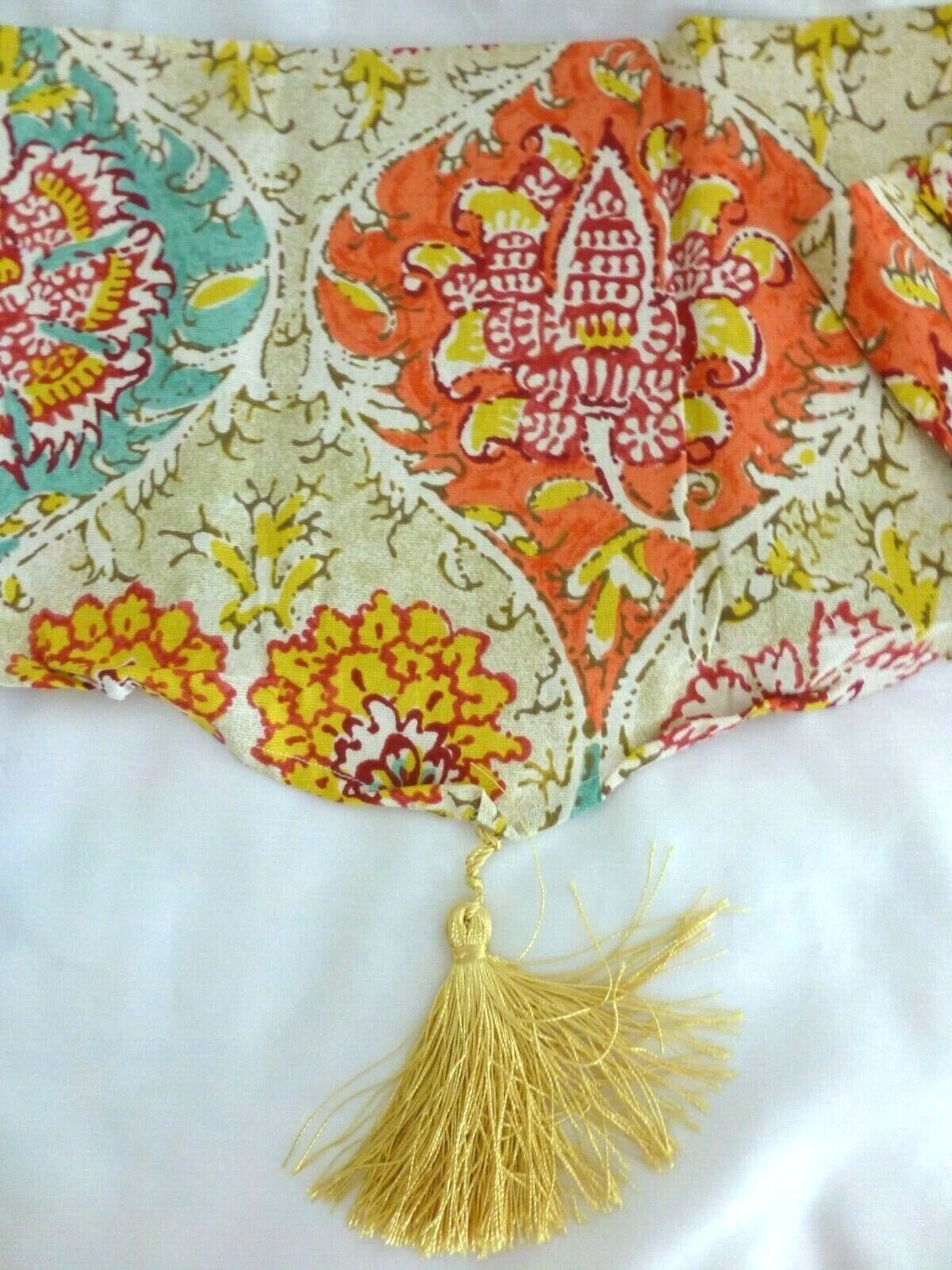 JCP WAVERLY KINGS TURBAN-ORANGE ROD POCKET VALANCE ORANGE 52″ W X 13.5″ L NEW