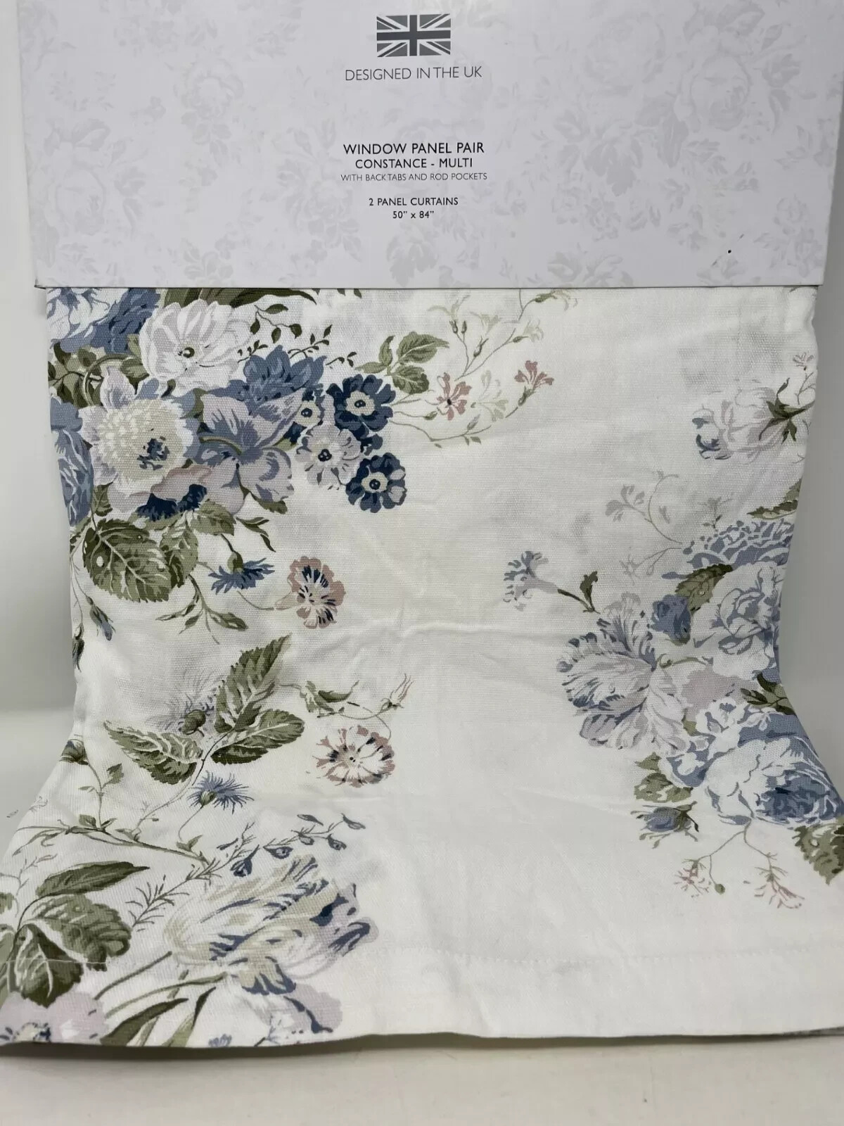 Cabbages & Roses Constance Floral Curtain Panels 50×84 Set Of 2 Romantic Cottage