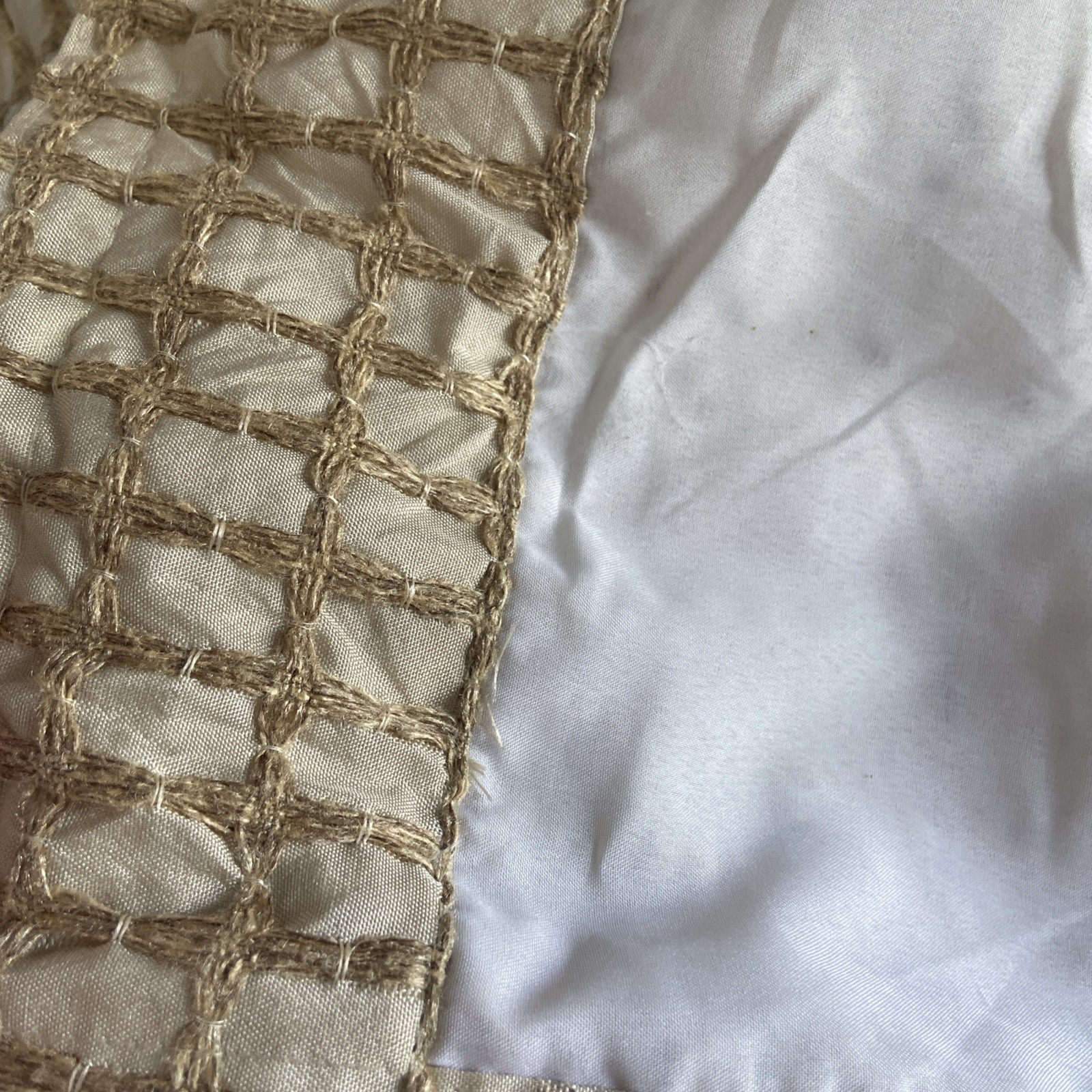 Pier 1 Jute Waffle Curtain Drapes Textured Lined Boho Coastal 54×96” 2 Panels