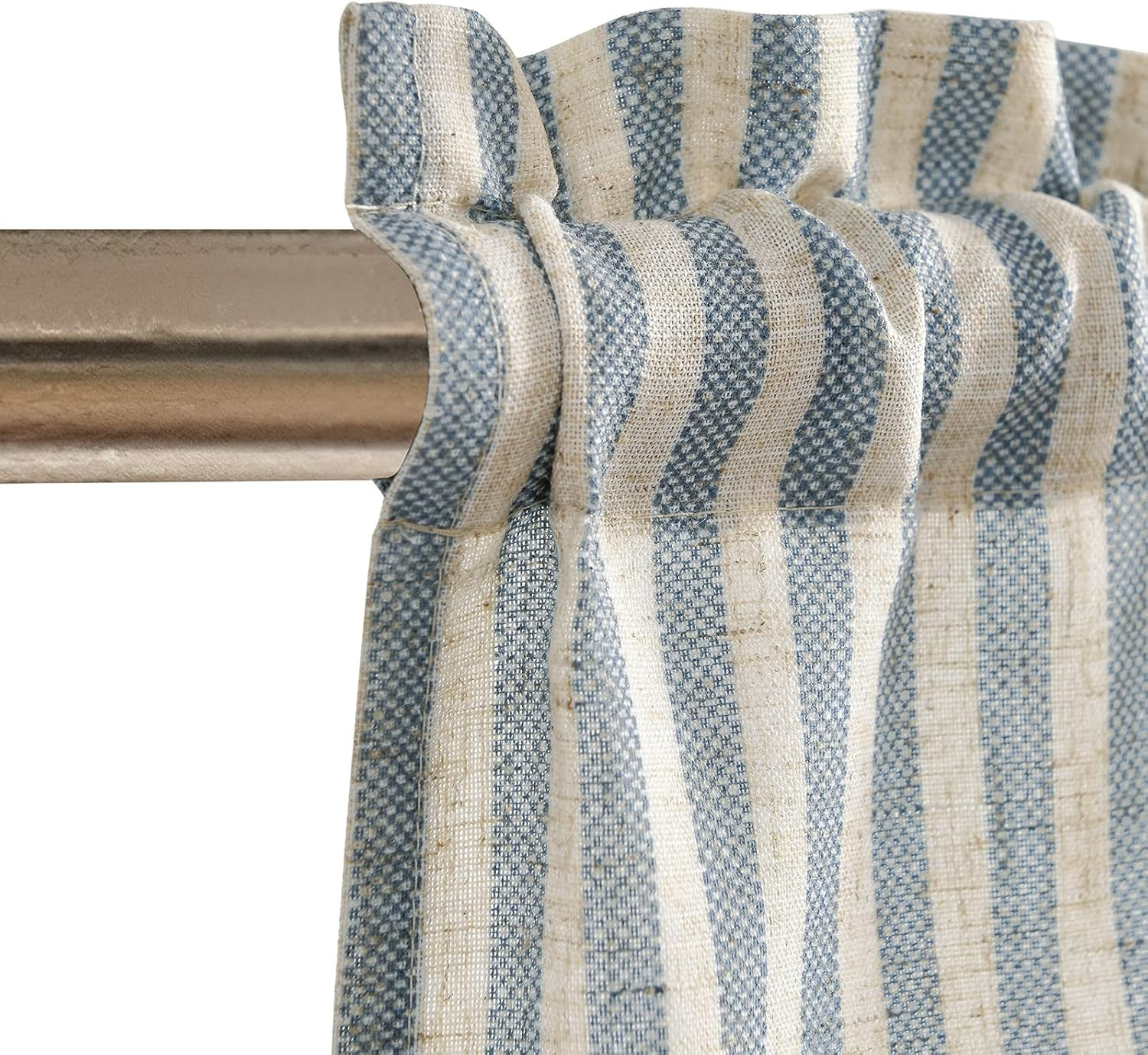 Kitchen Valance Linen Stripe Short Farmhouse Country Rustic Tickingstripe Light