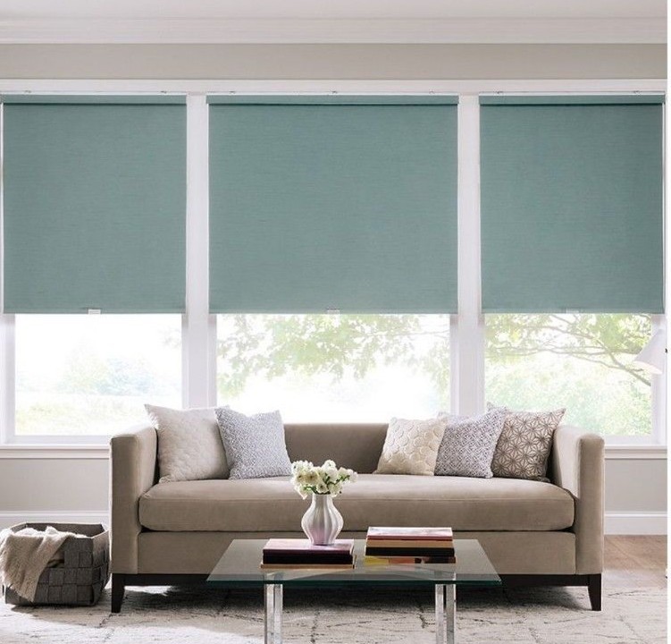 Real Simple Cordless Faux Silk Roller 21-Inch x 66-Inch Shade in Sea Mist