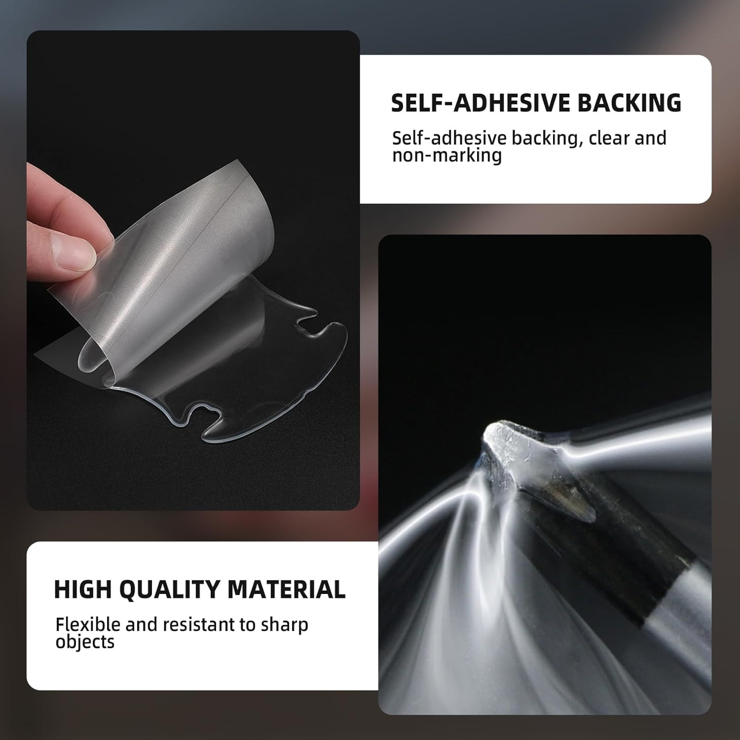 8PCS Clear Car Door Handle Protector – Transparent Anti-Scratch PET Film Sticker