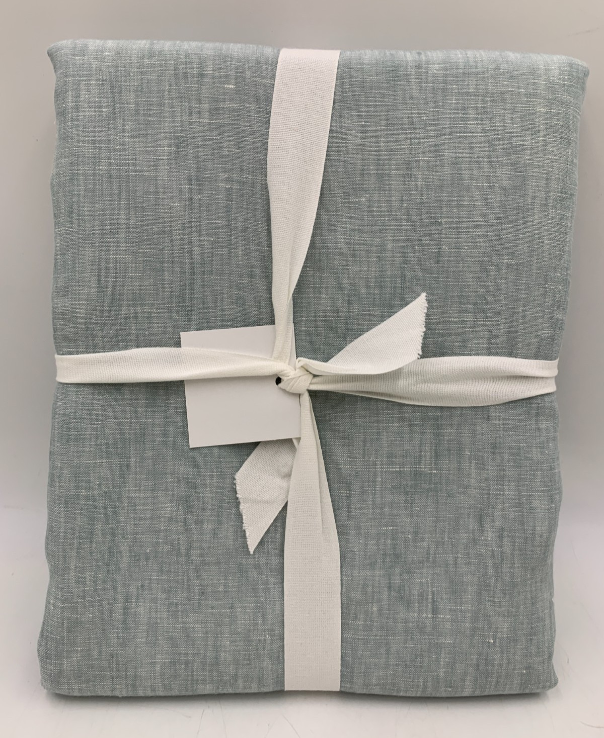 Pottery Barn Belgian Flax Linen Blackout Curtain Mineral Blue 84″ #S4003