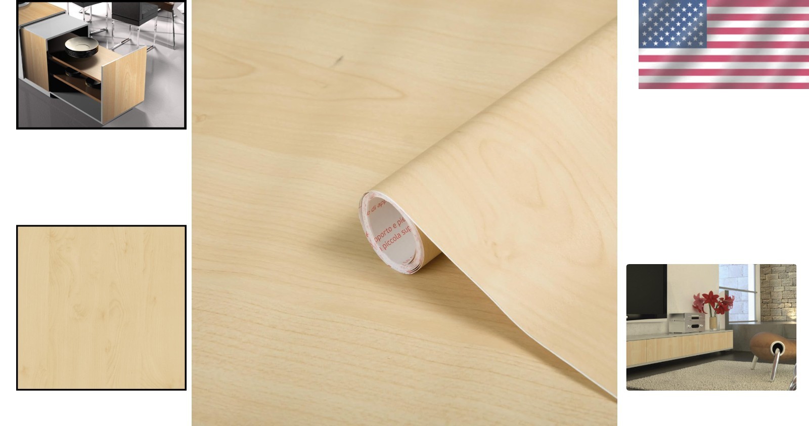 Transformative Maple Self-Adhesive Vinyl Film, 17″ x 78″ – Water Resistant