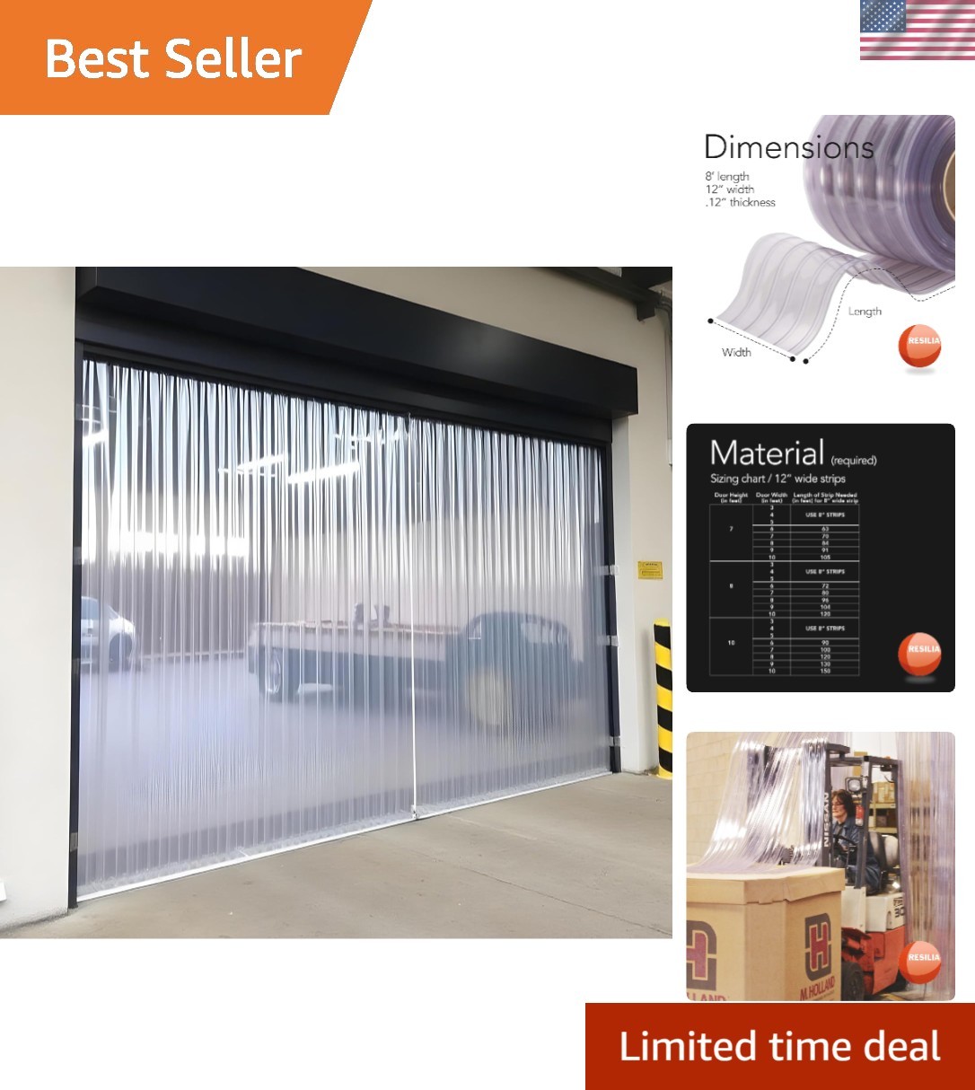 Durable Clear PVC Strip Curtain for Walk-in Freezers – Water-Resistant 12″ x 96″