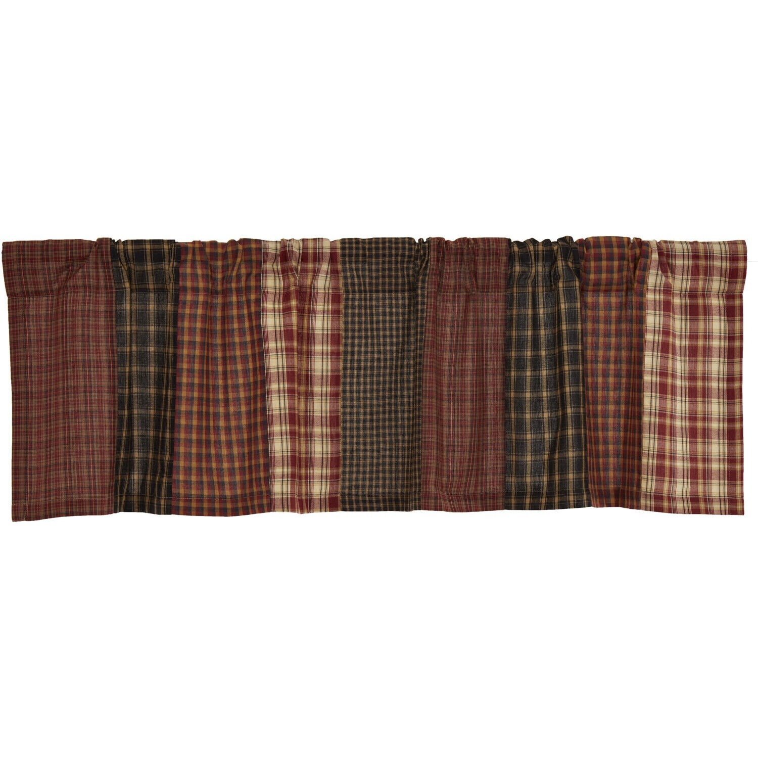 SALE! Primitive RED BLACK MUSTARD PATCHWORK VALANCE Topper Curtains