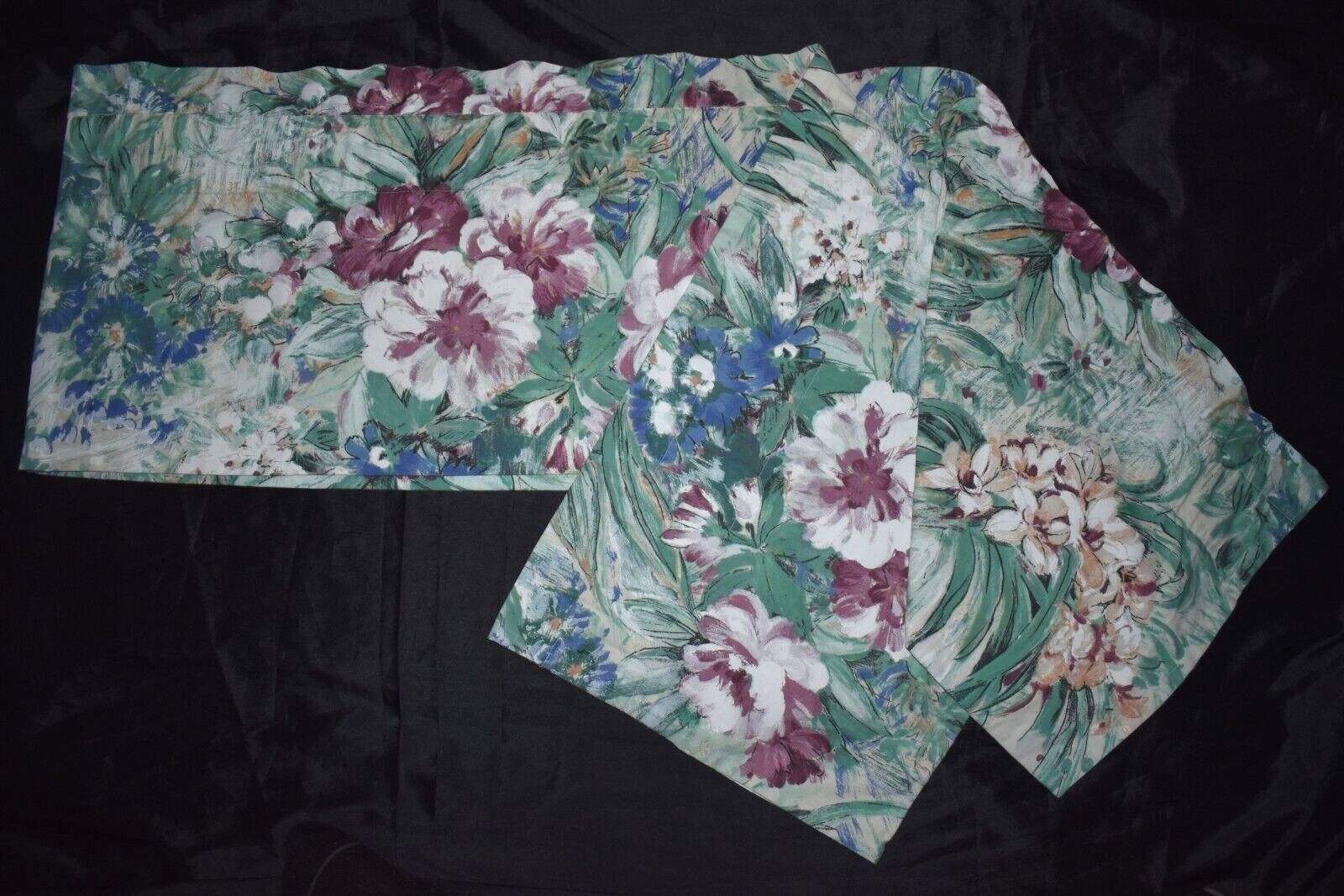 NICE Floral Valance Window Treatment Unbranded 14.5″W x 103″L Green Blue Purple