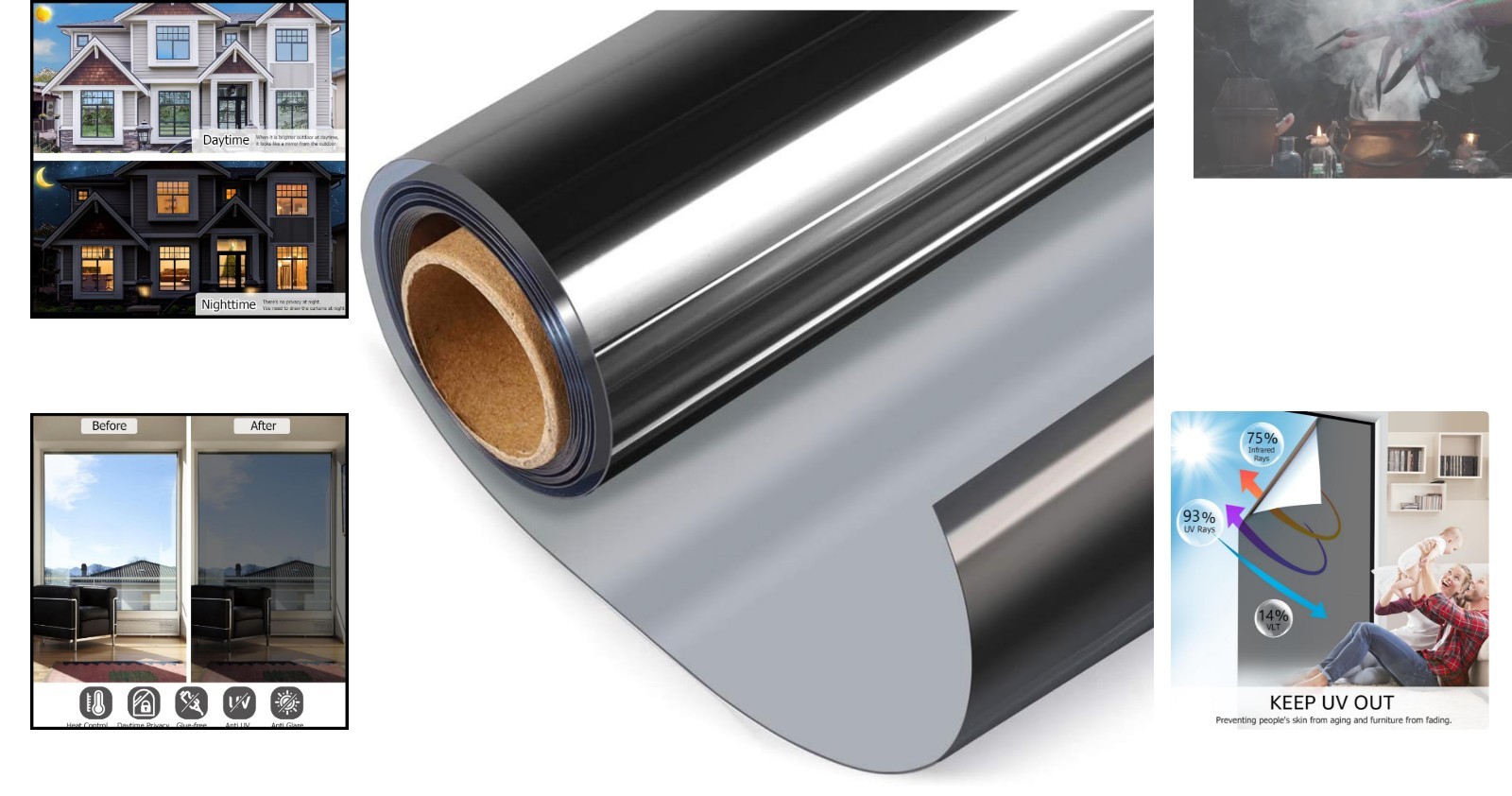 17.5 x 78.7 Inch One Way Window Tint – Reflective Film for Home & Office