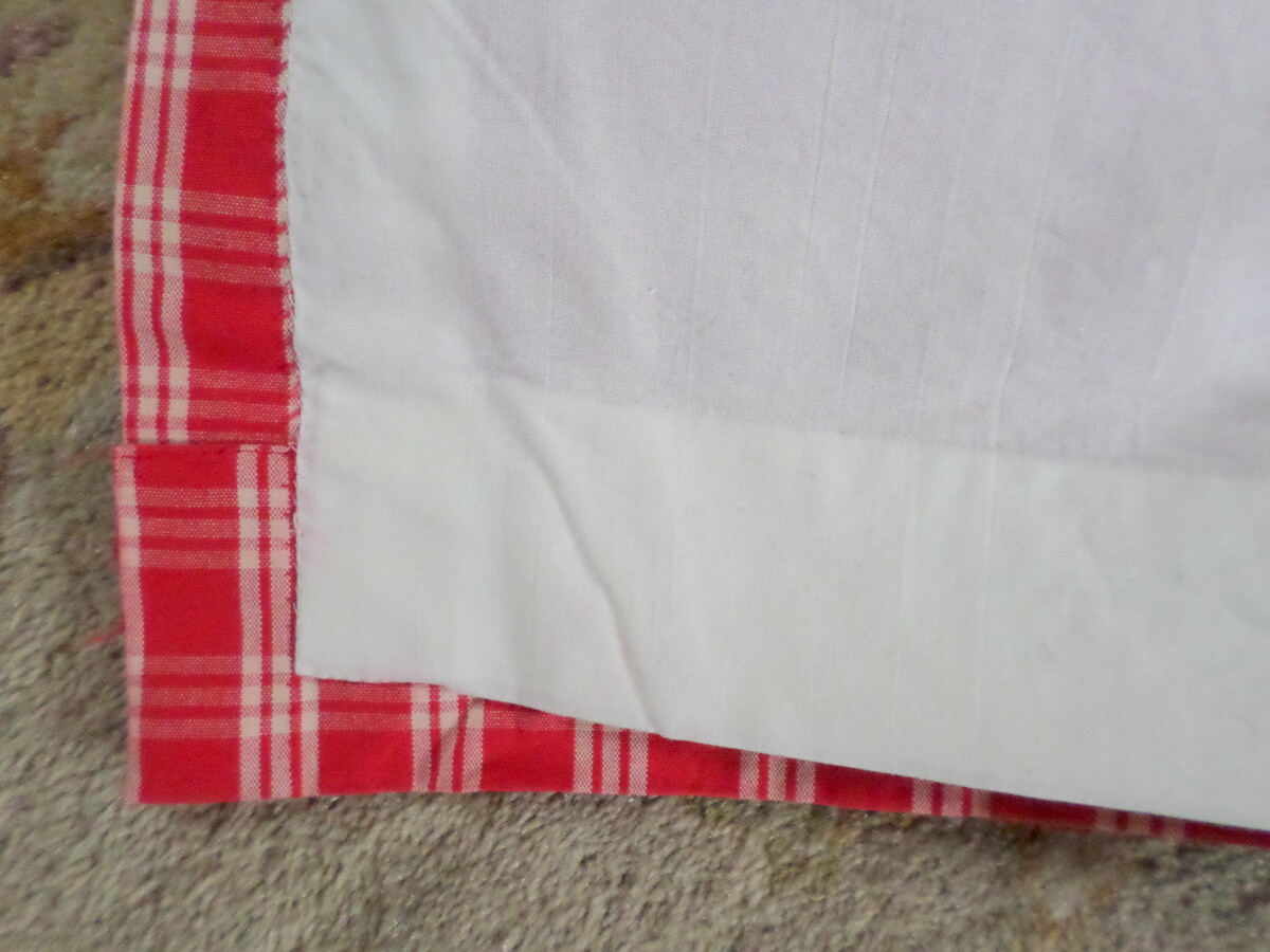 Tab Top Curtain Panel Cotton Country Red Check or Blue Houndstooth BUY 1 OR MANY