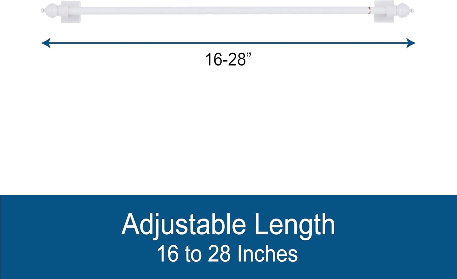 7/16″ Multi-Use Adjustable Petite Cafe Magnetic Rod, 16-28″, White