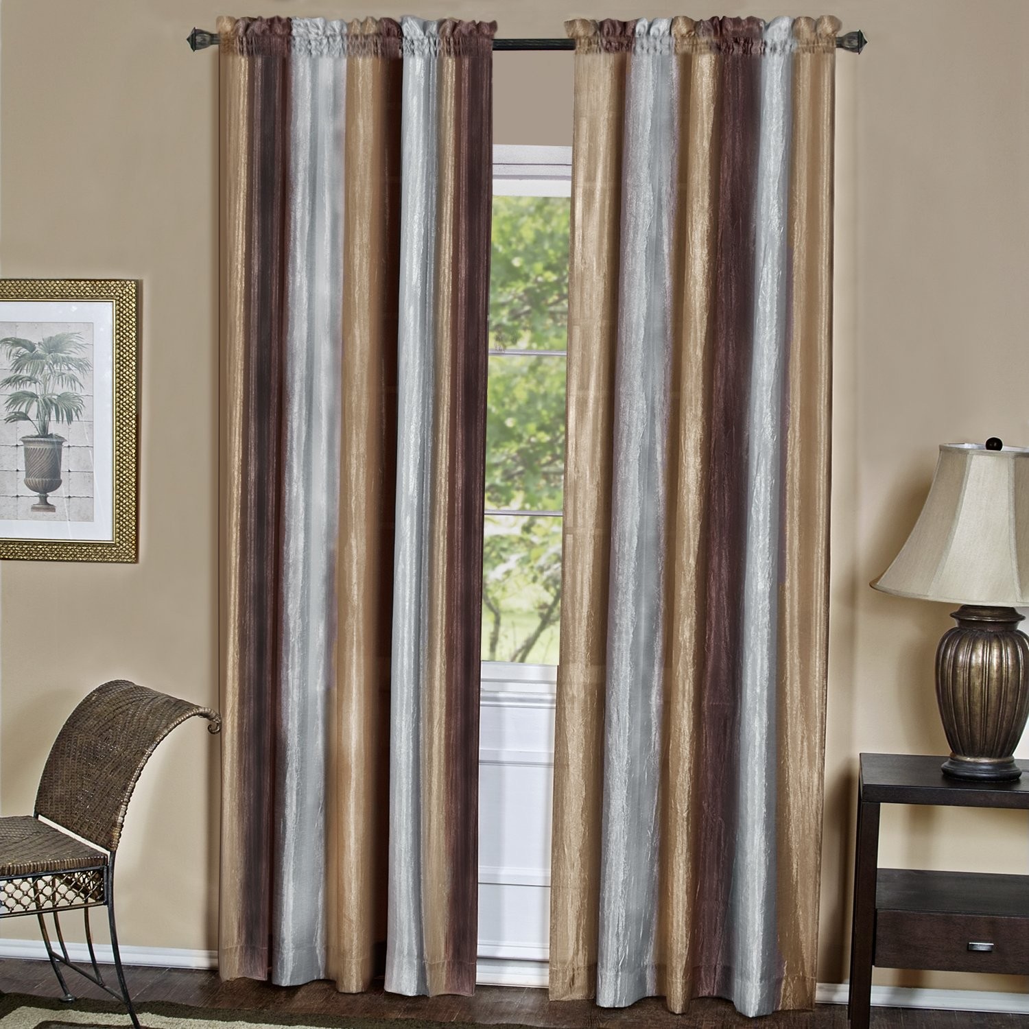 Ombre Panel Light Filtering Semi-Sheer Window Curtain – 84 Inch Length, 50 In…
