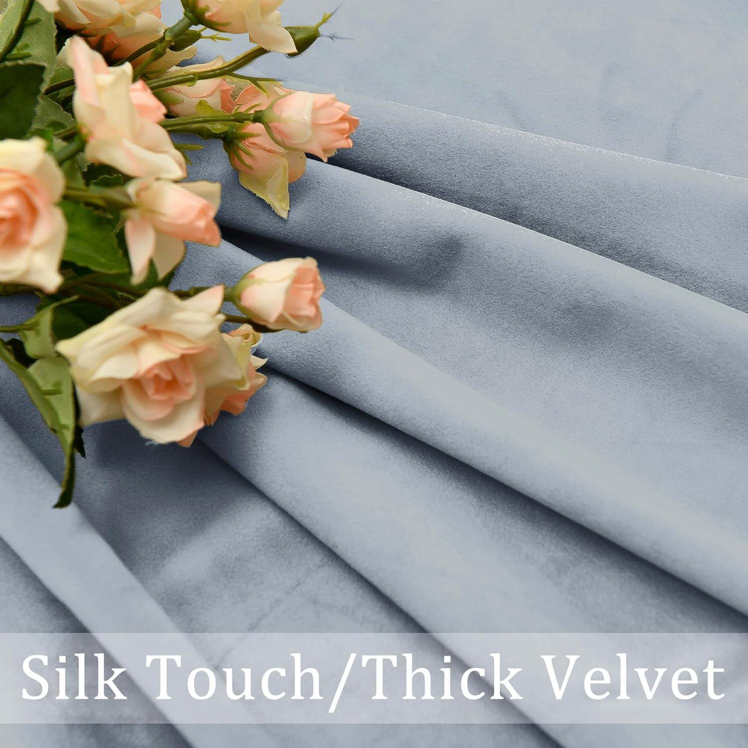 Velvet Curtains 108 Inches-Blackout Thermal Insulated Solid Soft Curtains for Be