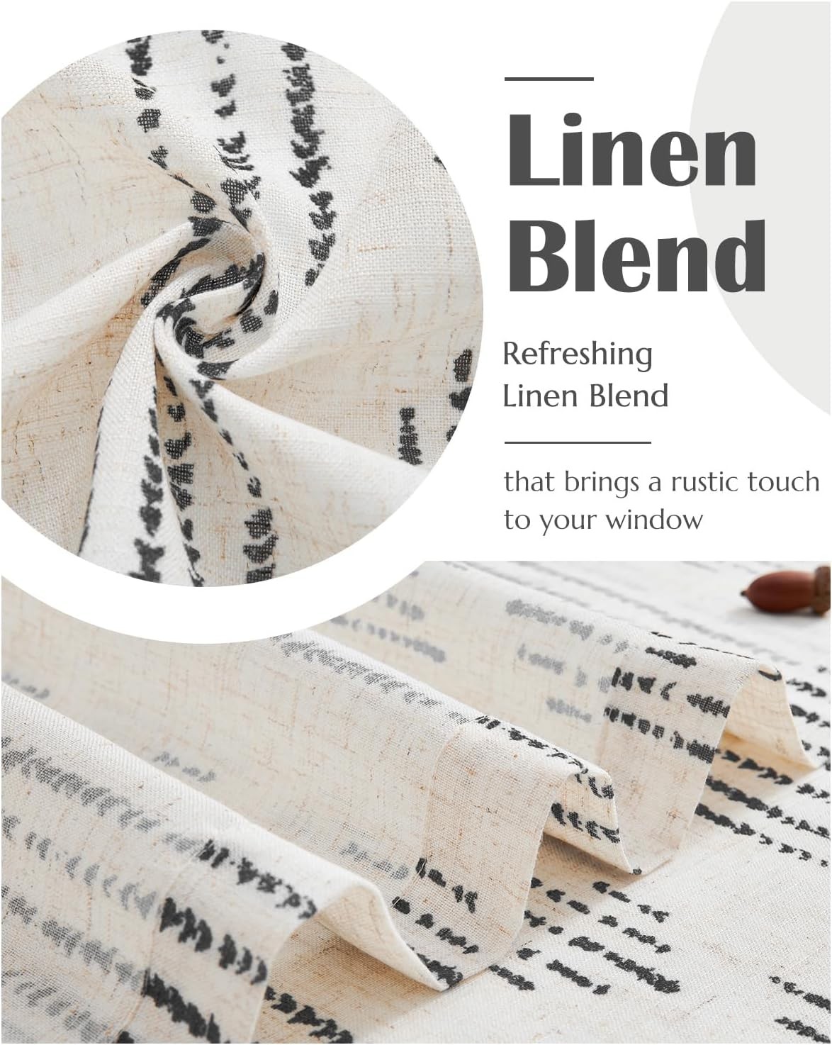 Boho Kitchen Curtains Linen Cafe Tier Curtains 36 Inch Bohemian Geometric