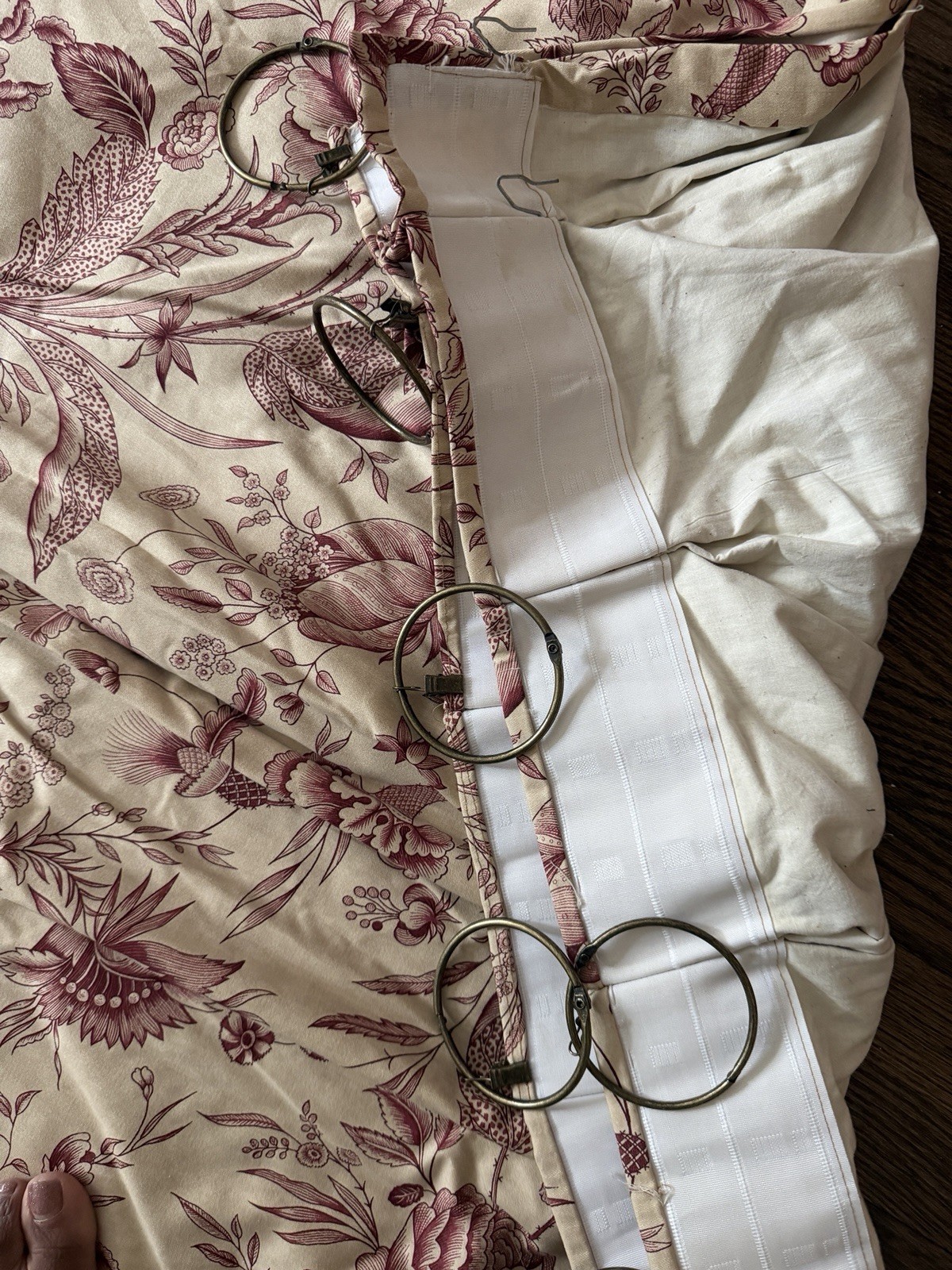 Pinch pleat draperies – Preowned; Lined For Insulation-fabric -Waverly