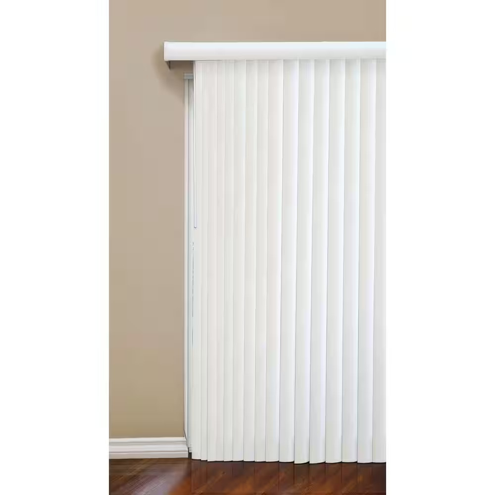 Alabaster Cordless Room Darkening Vertical Blinds for Sliding Doors Kit with 3.5